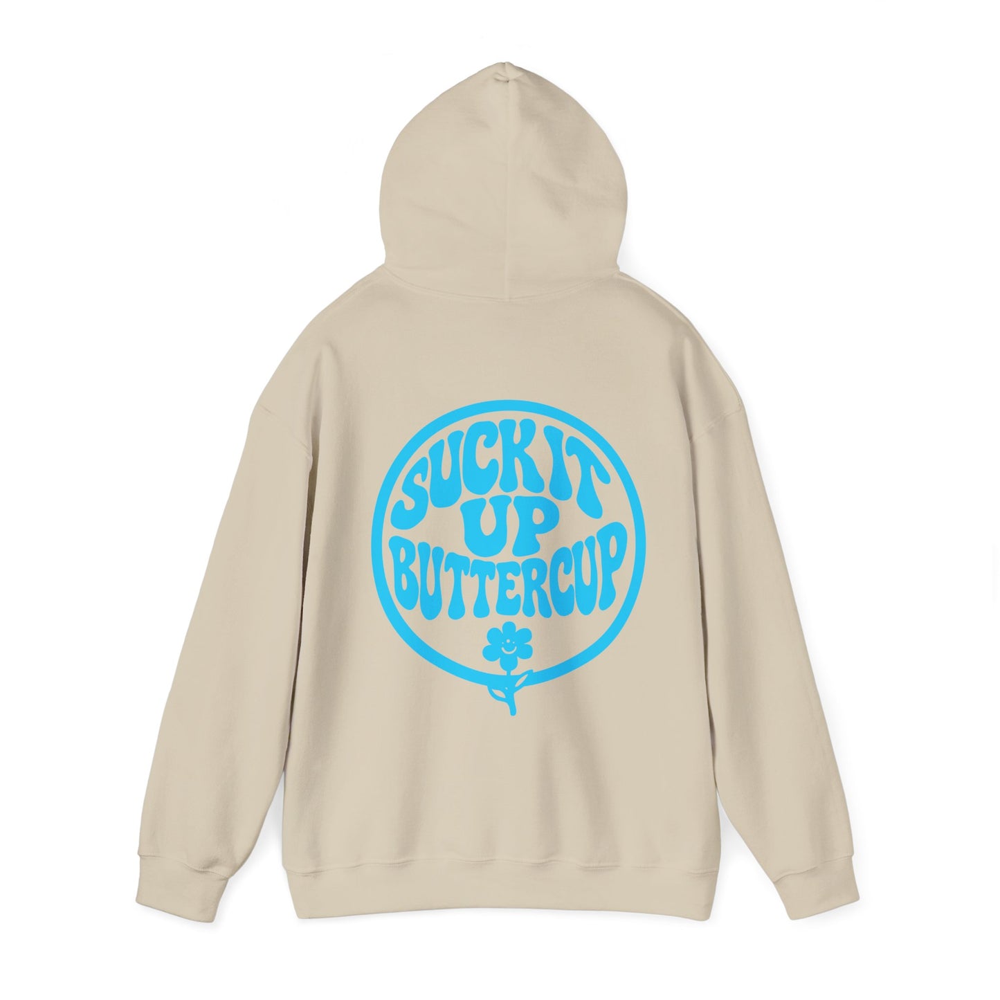 Hoodie - "Suck It Up Buttercup" Retro Floral Graphic Hooded Sweatshirt