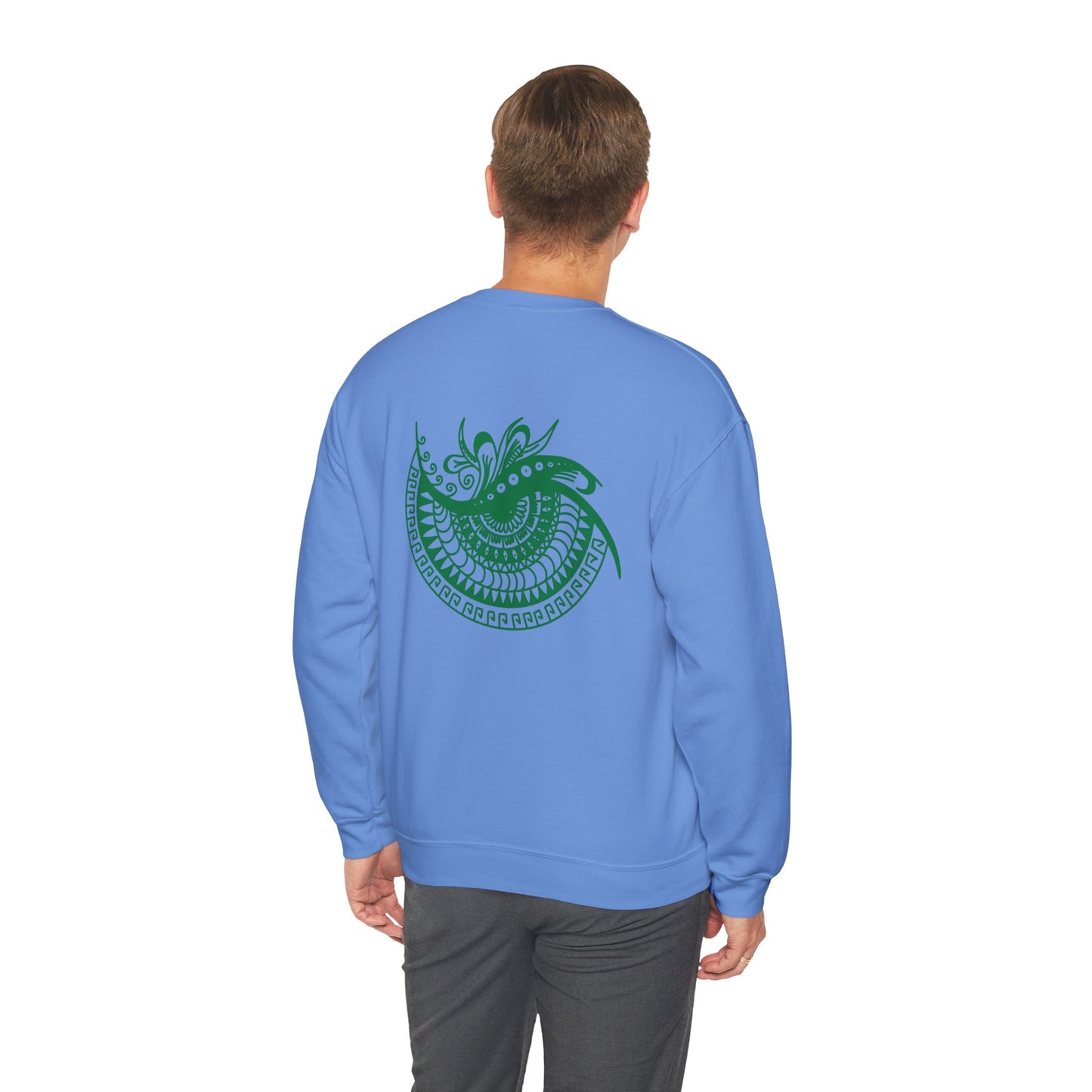 Crewneck — Green Mandala Eye Graphic with “KWALATEE” Logo