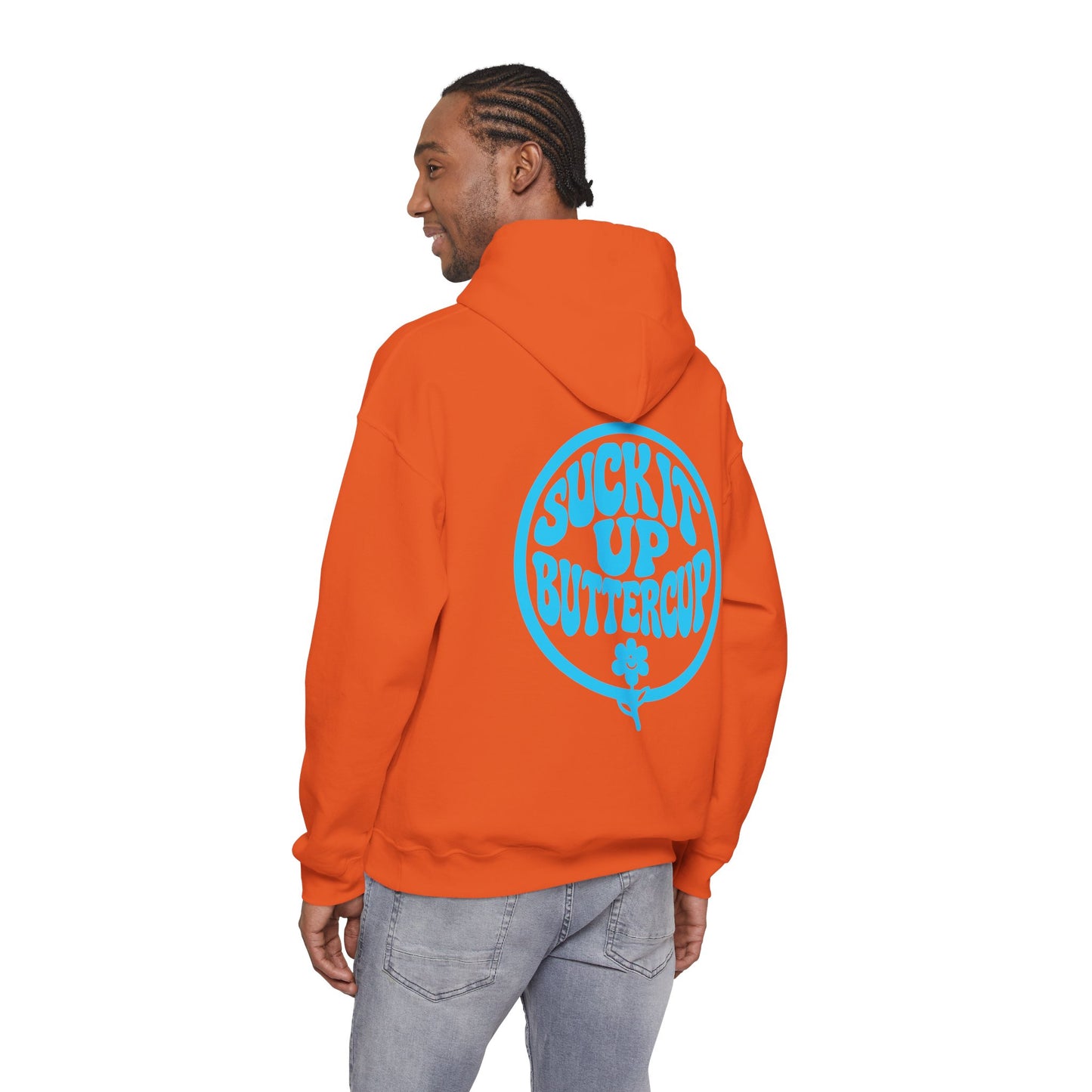 Hoodie - "Suck It Up Buttercup" Retro Floral Graphic Hooded Sweatshirt