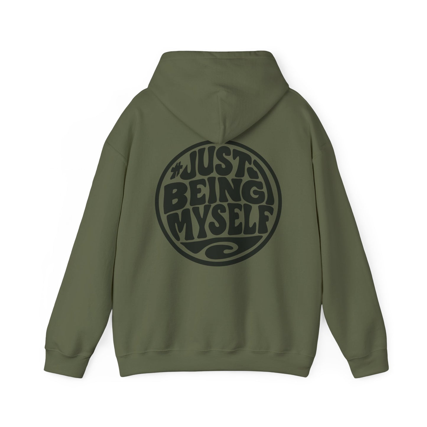 Just Being Myself Hoodie — Retro Script Graphic Pullover