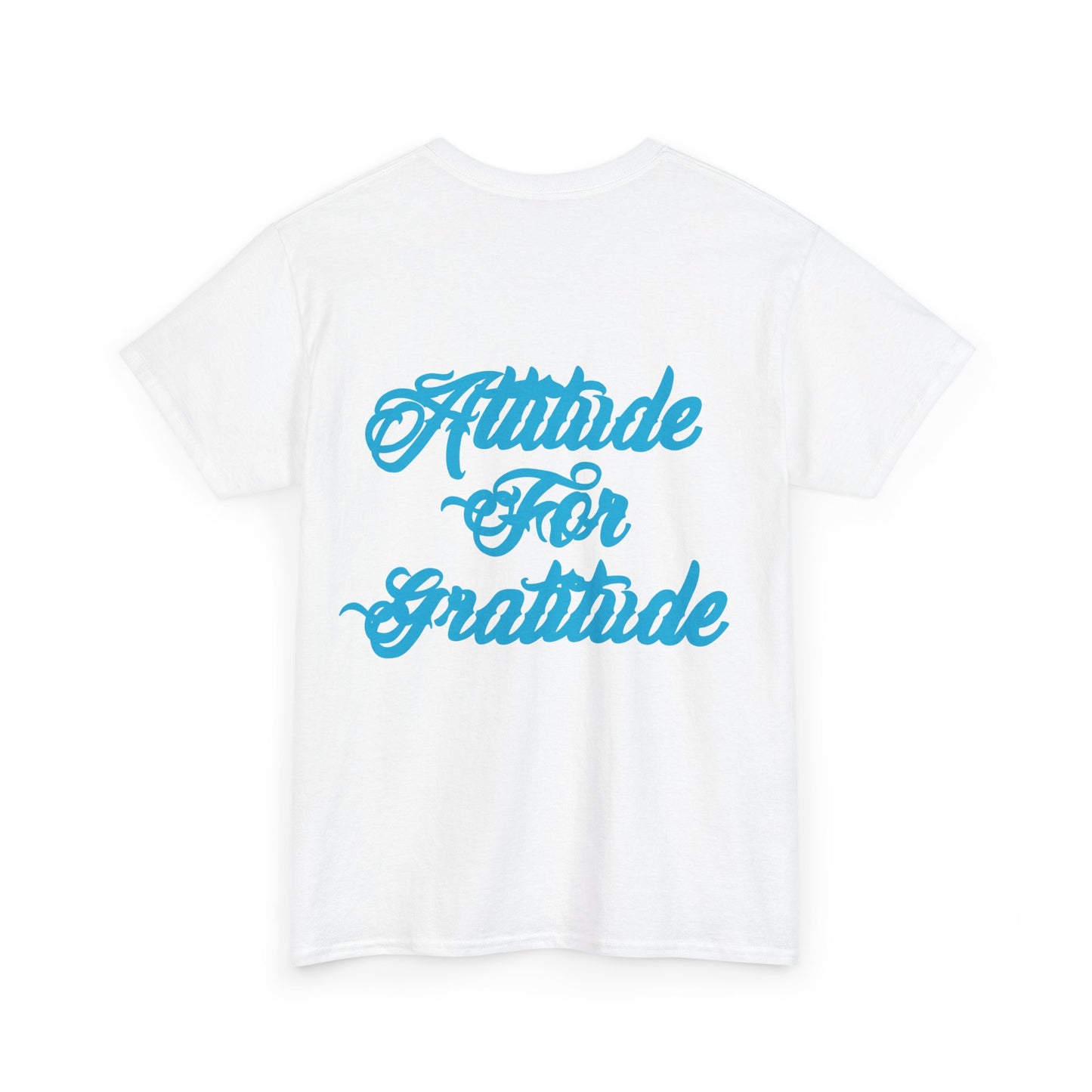 Attitude for Gratitude Tee — Inspirational Script Backprint Cotton T‑Shirt