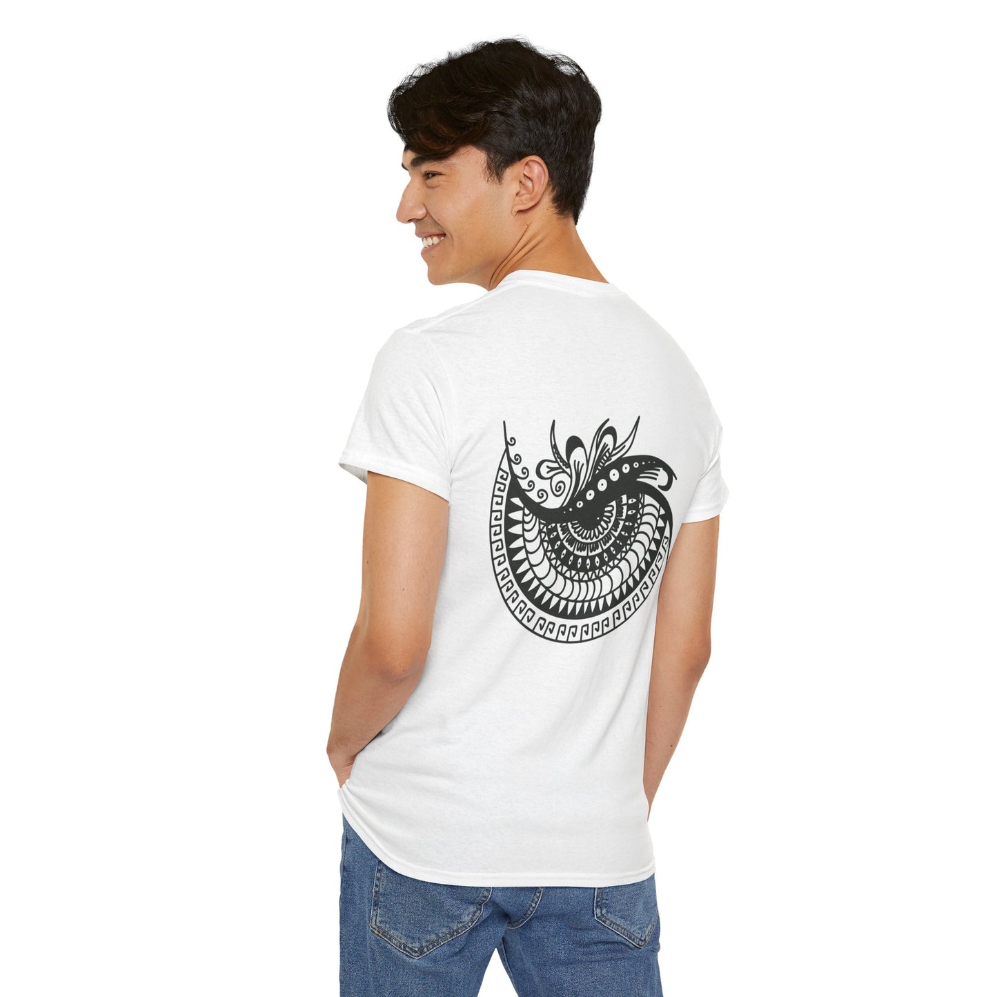 Mandala eye Graphic Tee — Kwalatee® Chest Logo & Ornamental Back Print
