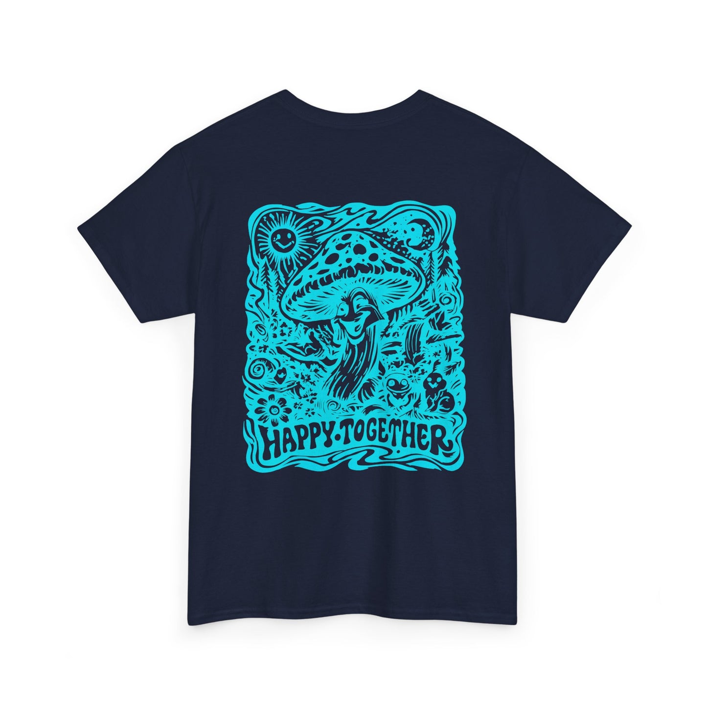 Happy Together Mushroom Graphic Tee — Retro Psychedelic Nature T‑Shirt