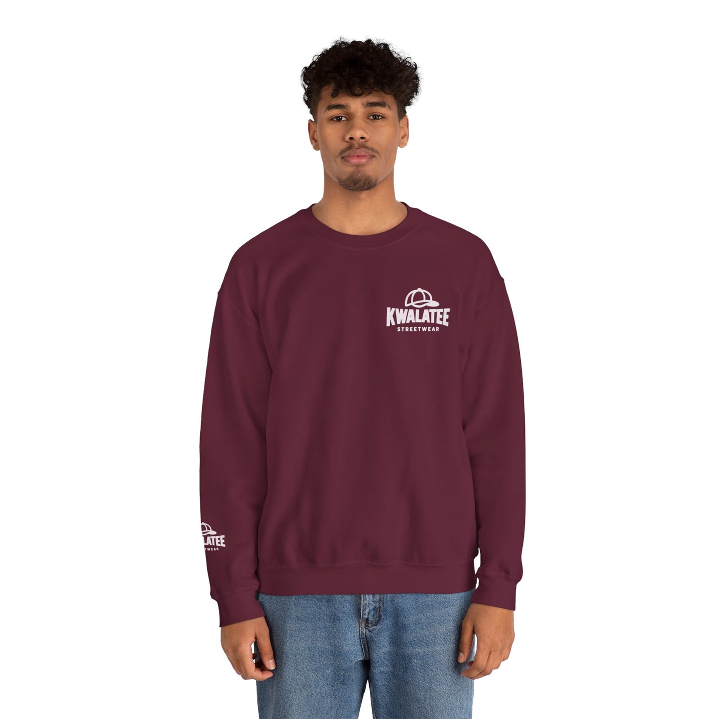 Kwalatee Streetwear Crewneck Sweatshirt — Minimal Logo Black Pullover