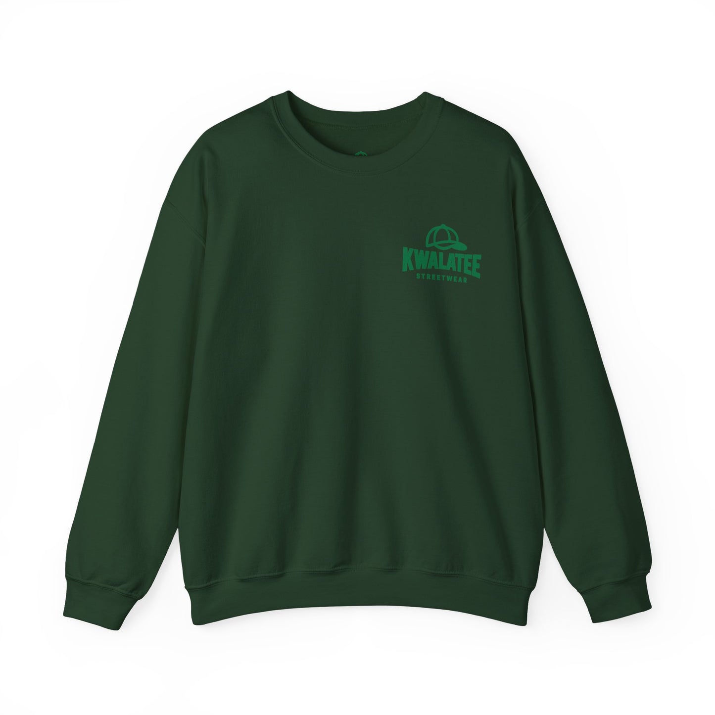 Crewneck — Green Mandala Eye Graphic with “KWALATEE” Logo