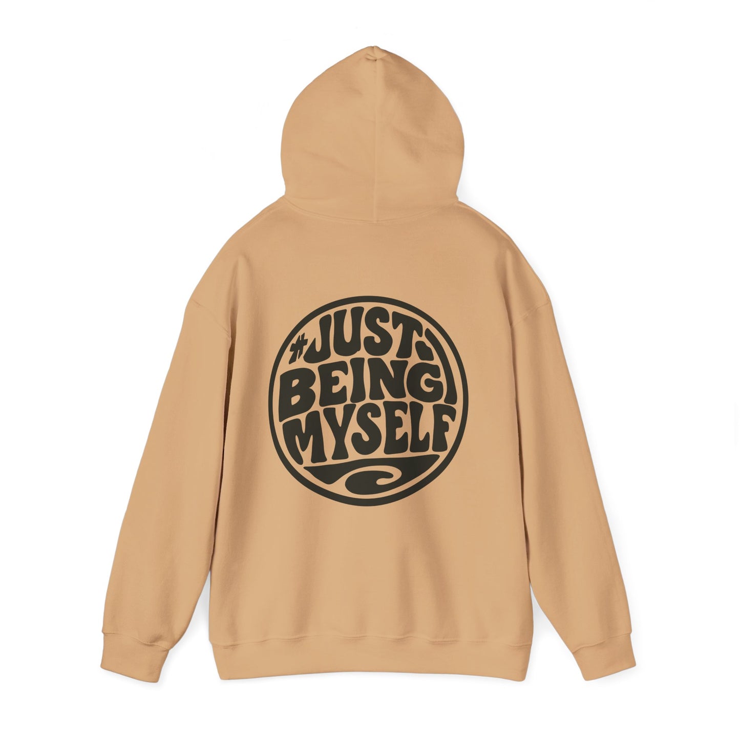 Just Being Myself Hoodie — Retro Script Graphic Pullover