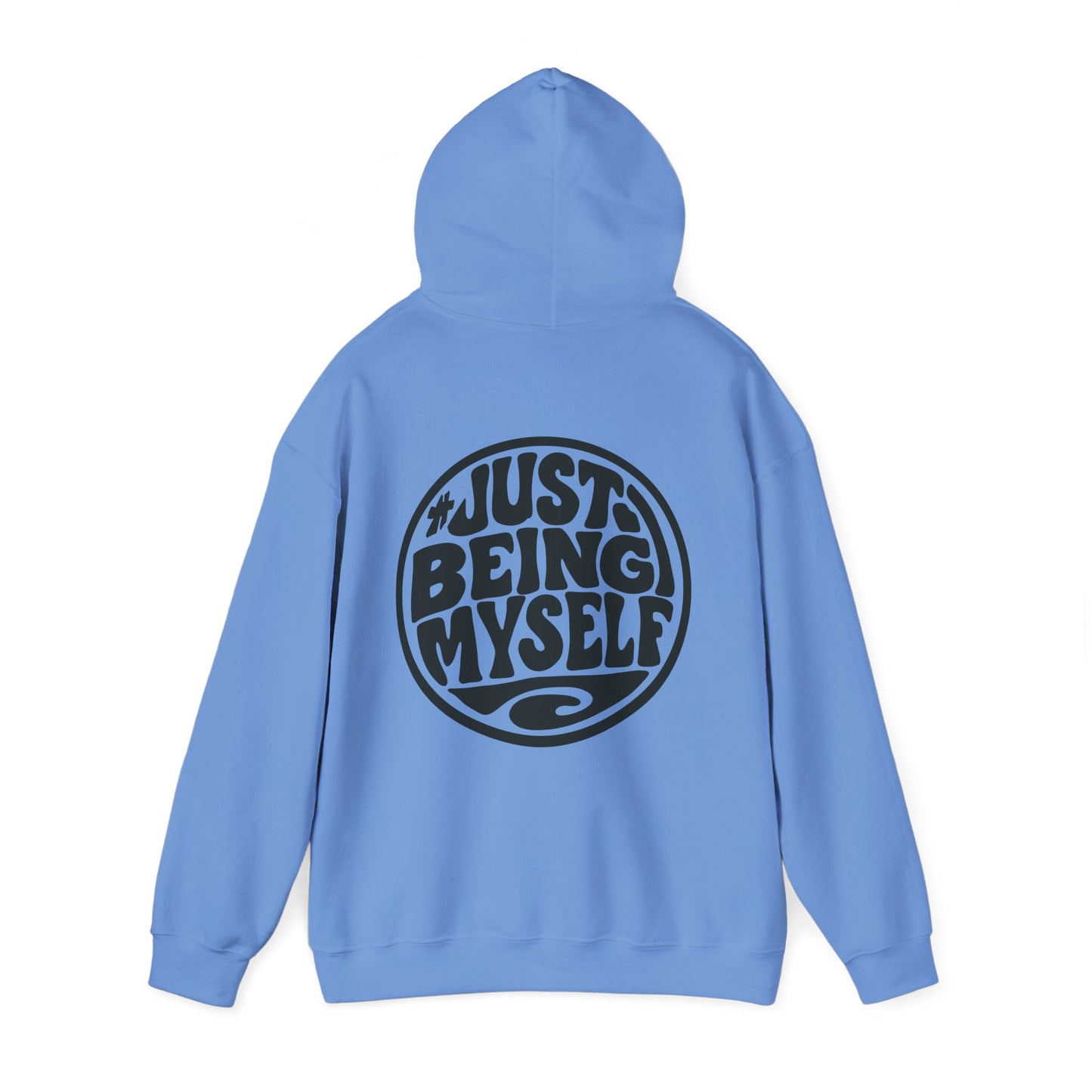 Just Being Myself Hoodie — Retro Script Graphic Pullover
