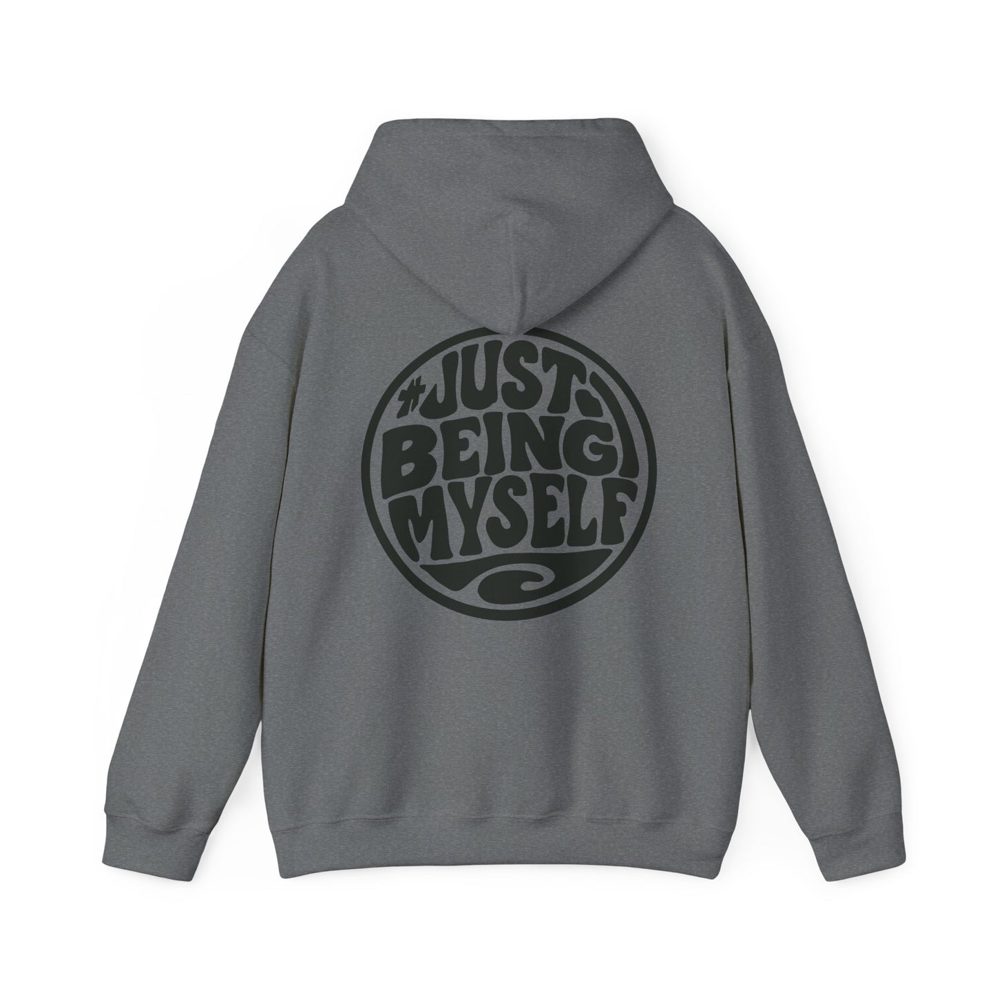 Just Being Myself Hoodie — Retro Script Graphic Pullover