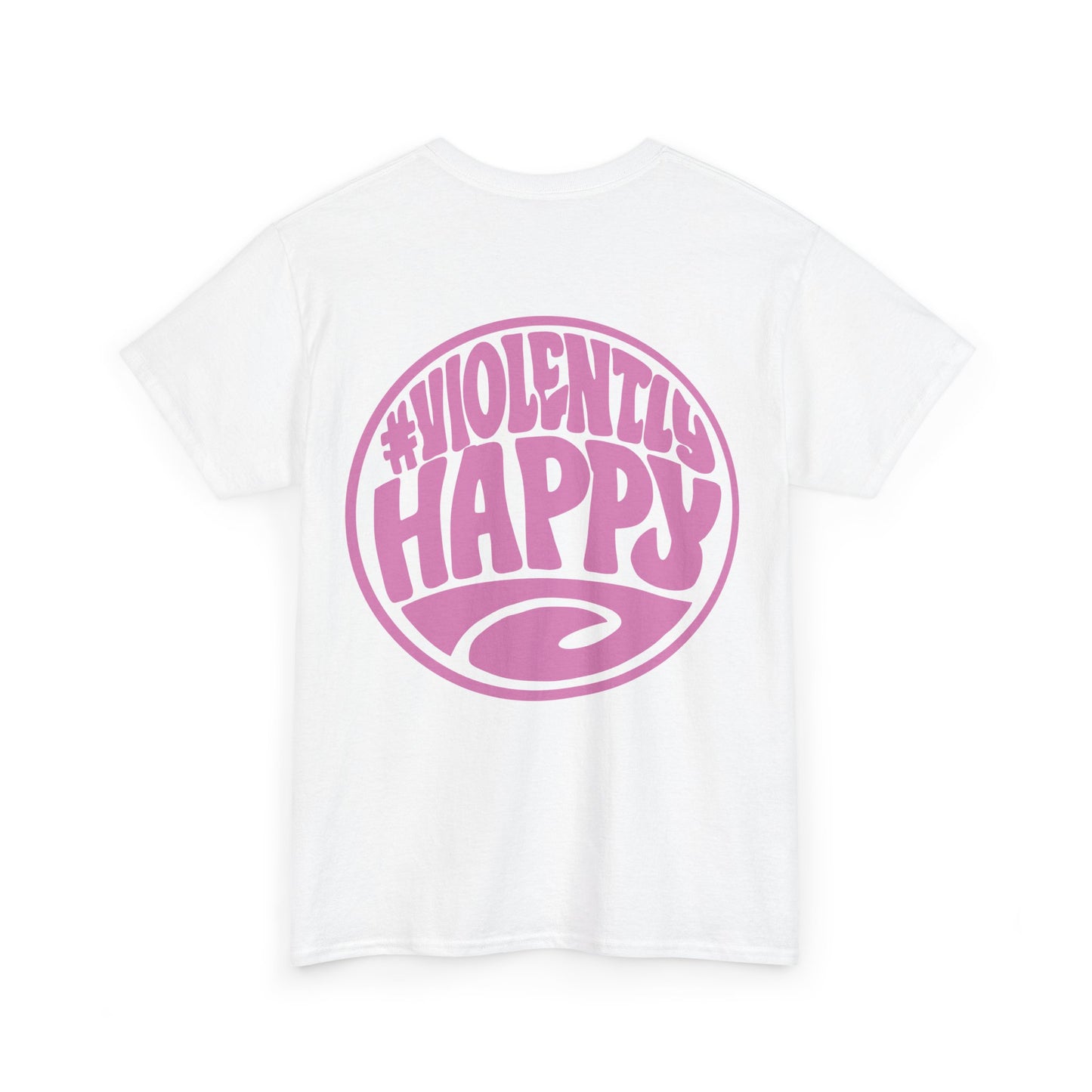 Violently Happy Graphic Tee — Retro Pink Logo T‑Shirt