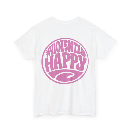 Violently Happy Graphic Tee — Retro Pink Logo T‑Shirt