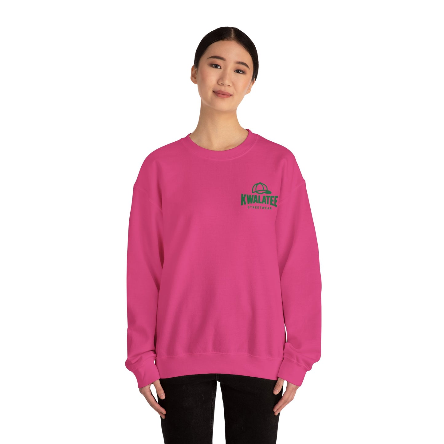 Crewneck — Green Mandala Eye Graphic with “KWALATEE” Logo
