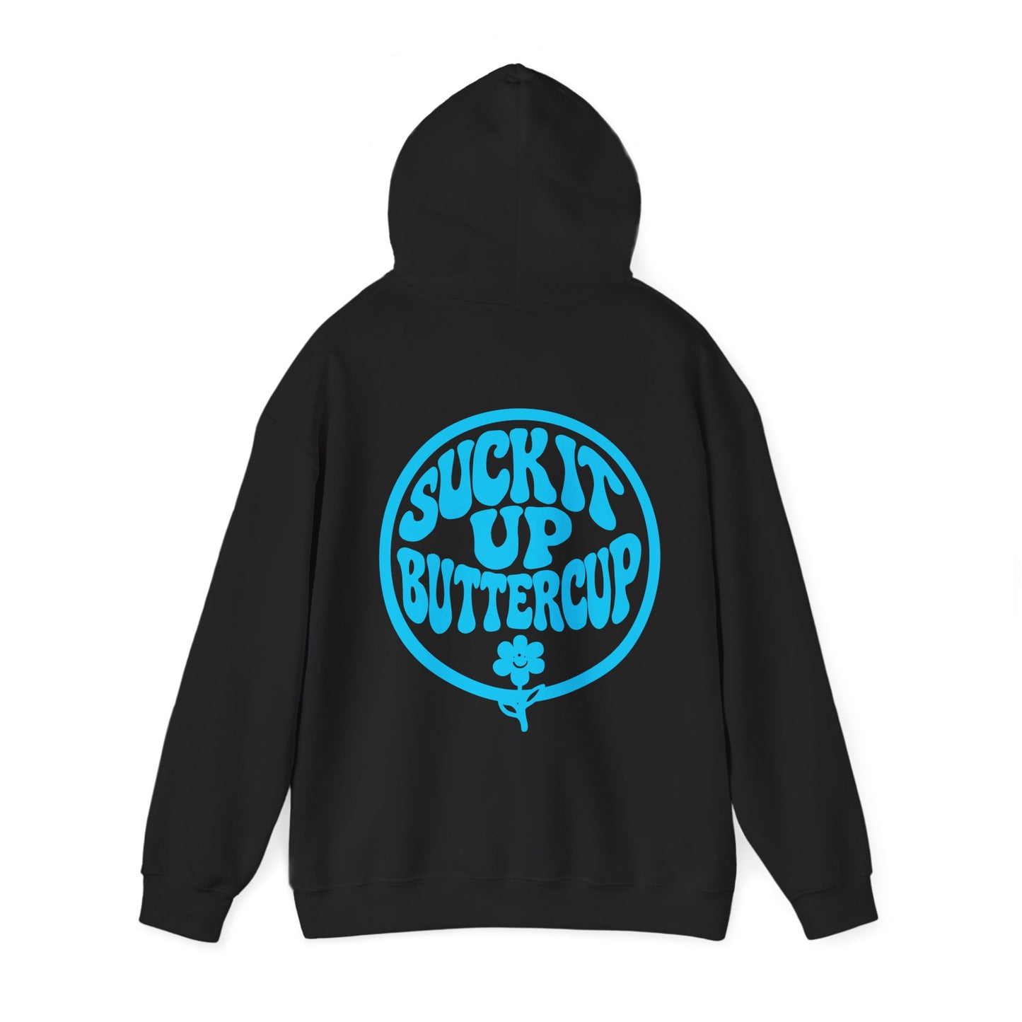 Hoodie - "Suck It Up Buttercup" Retro Floral Graphic Hooded Sweatshirt