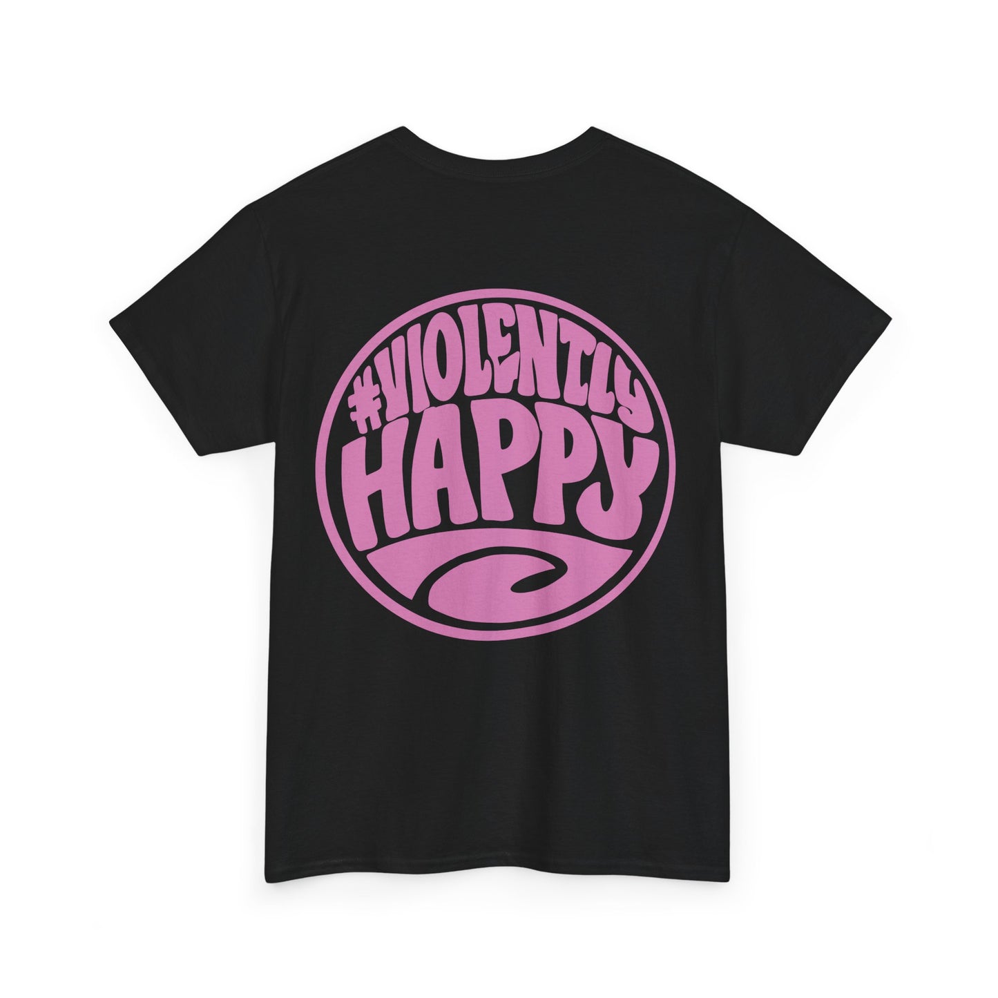 Violently Happy Graphic Tee — Retro Pink Logo T‑Shirt