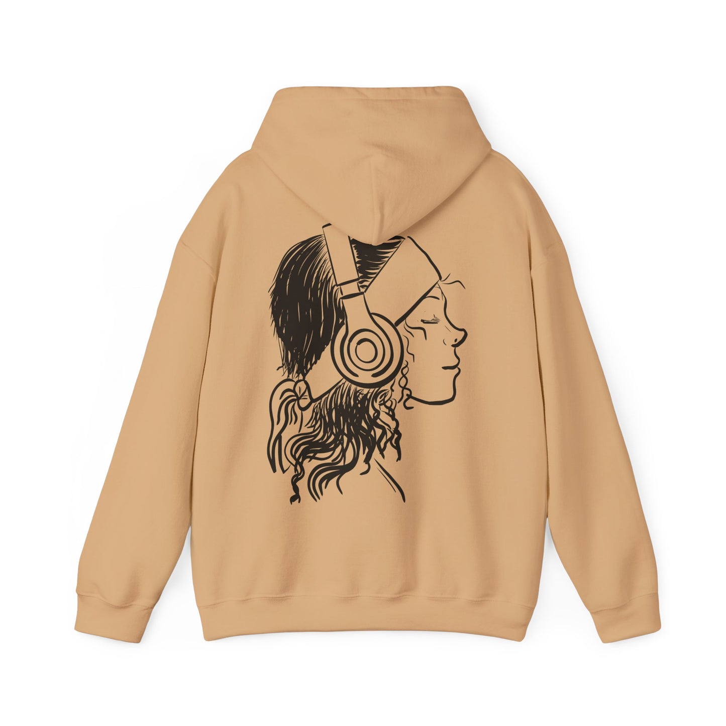 Music Lover Hoodie — 'Kwalatee' Logo & Headphones Girl Graphic