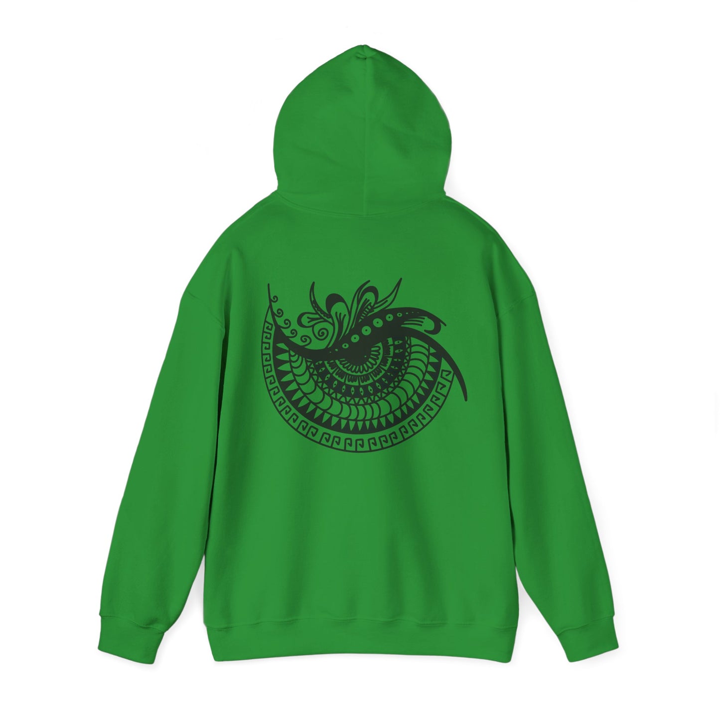 Mandala Swirl Hoodie — Black Tribal Floral Back Design