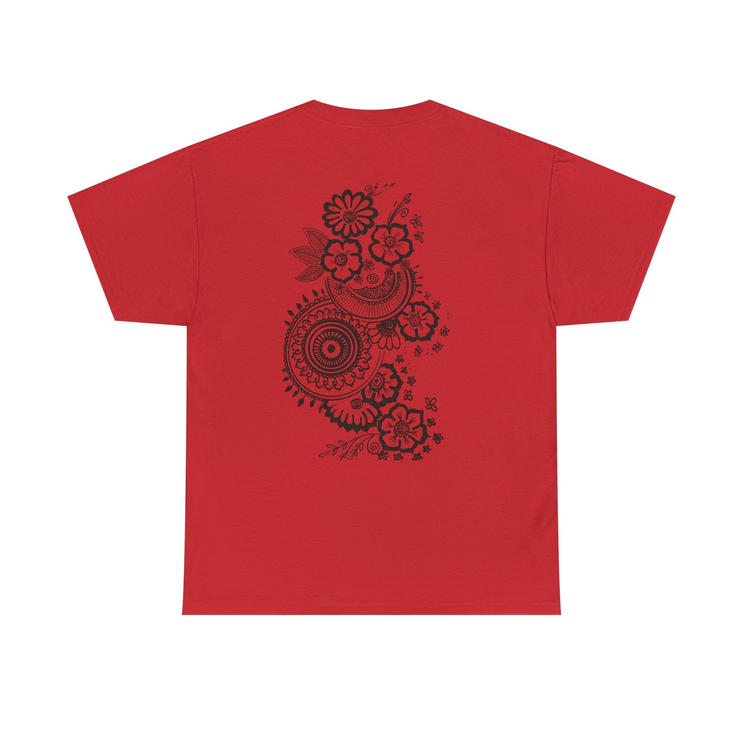 T-Shirt — Kwalatee Floral Mandala Graphic Tee (Front Logo, Back Floral Design)