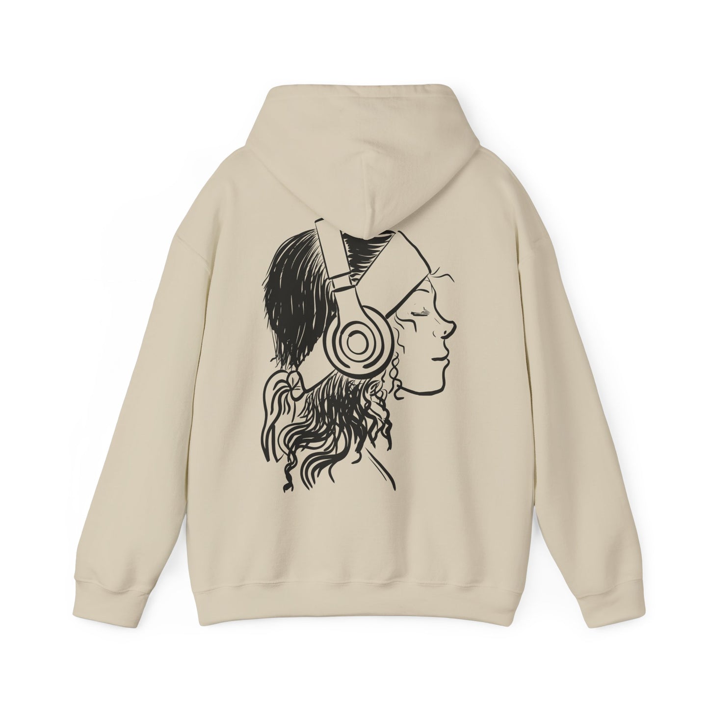 Music Lover Hoodie — 'Kwalatee' Logo & Headphones Girl Graphic