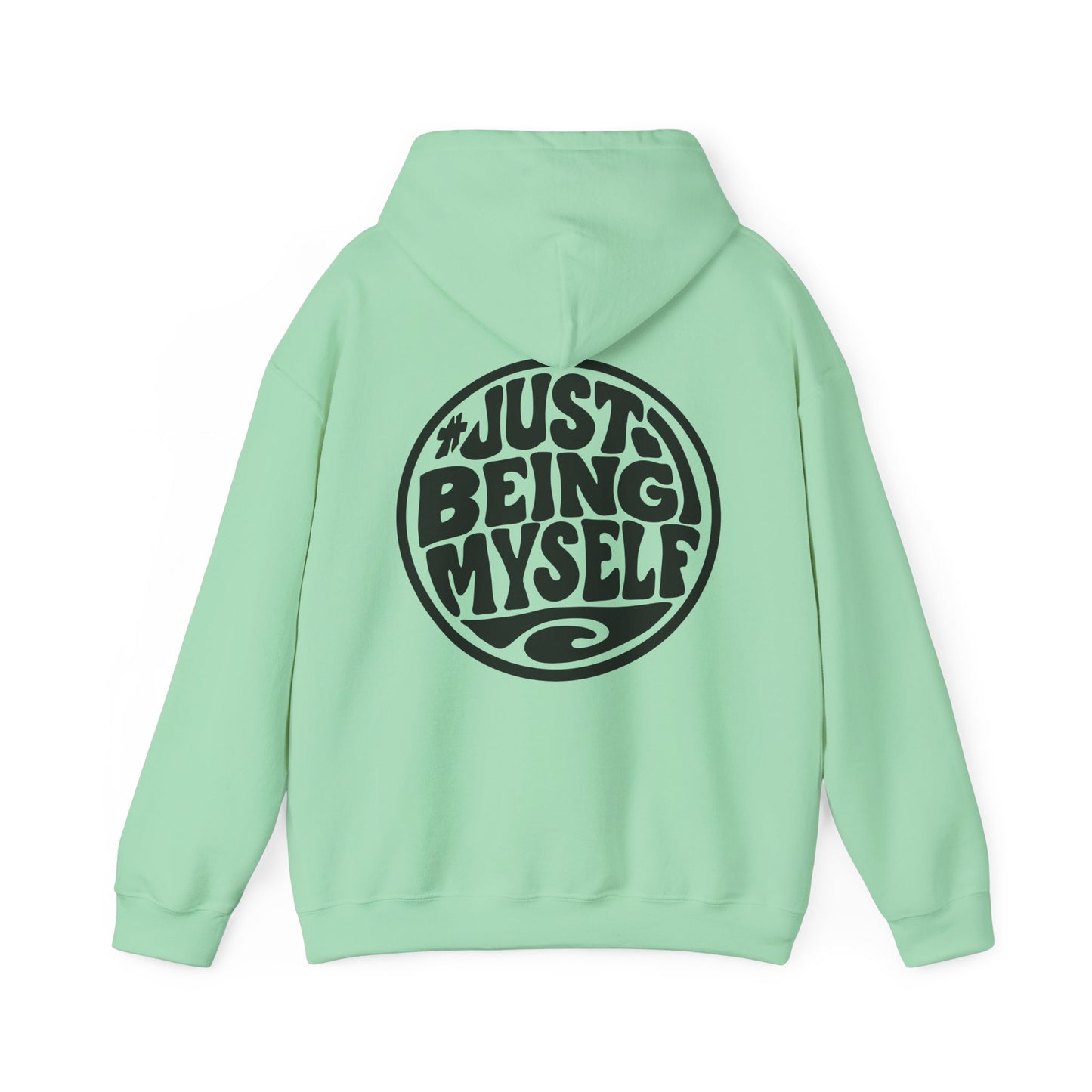 Just Being Myself Hoodie — Retro Script Graphic Pullover