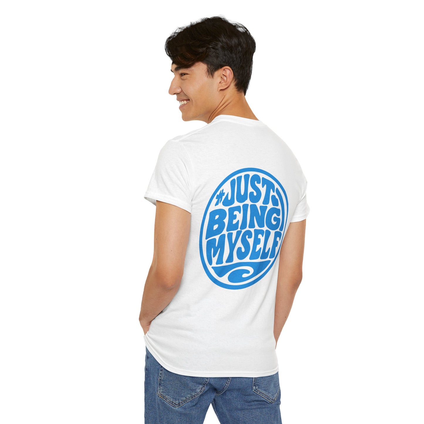 Just Being Myself Graphic Tee — Positive Retro Surf T-Shirt