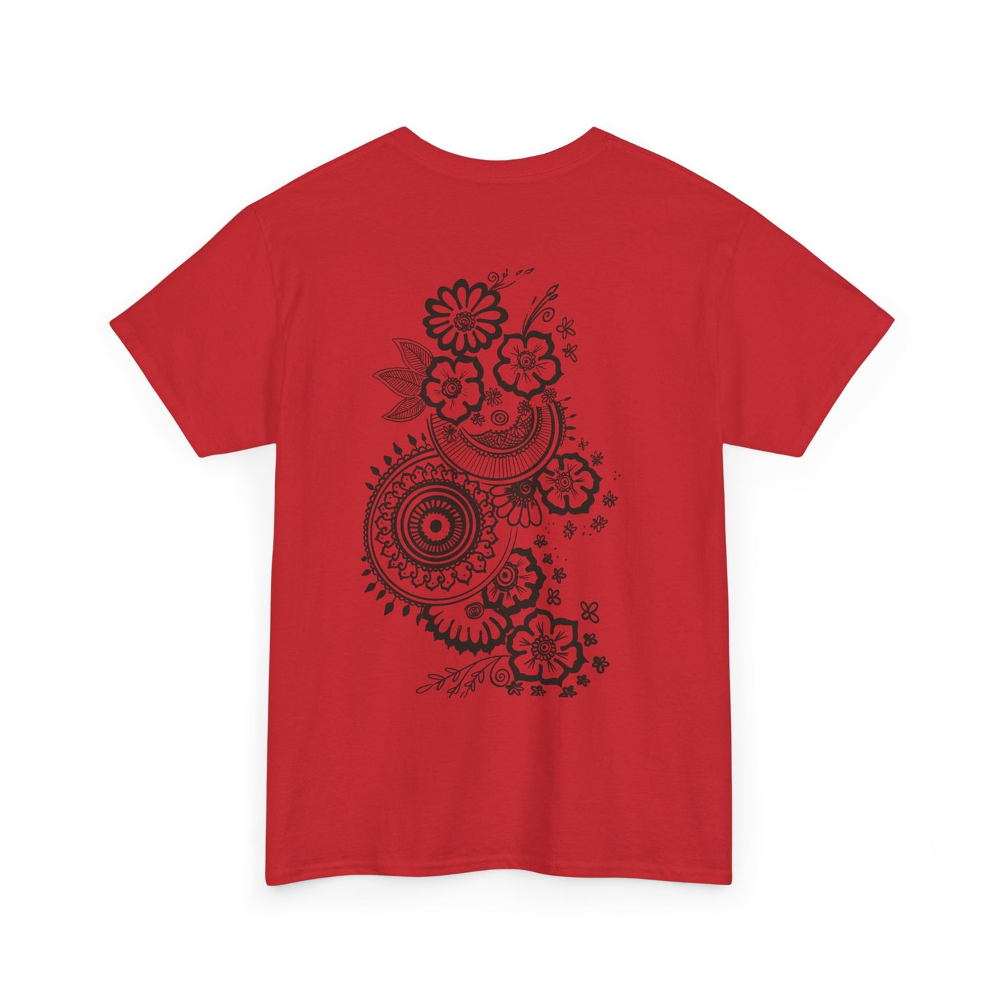 T-Shirt — Kwalatee Floral Mandala Graphic Tee (Front Logo, Back Floral Design)