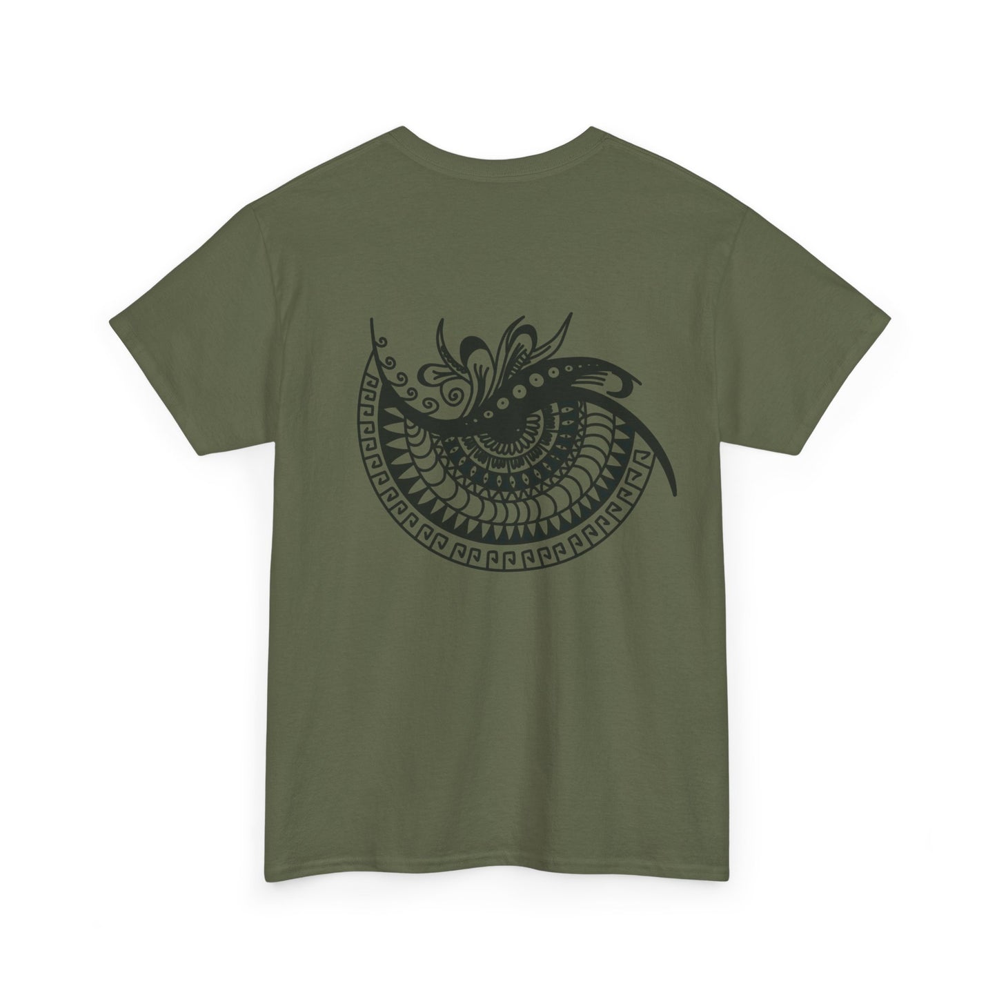Mandala eye Graphic Tee — Kwalatee® Chest Logo & Ornamental Back Print