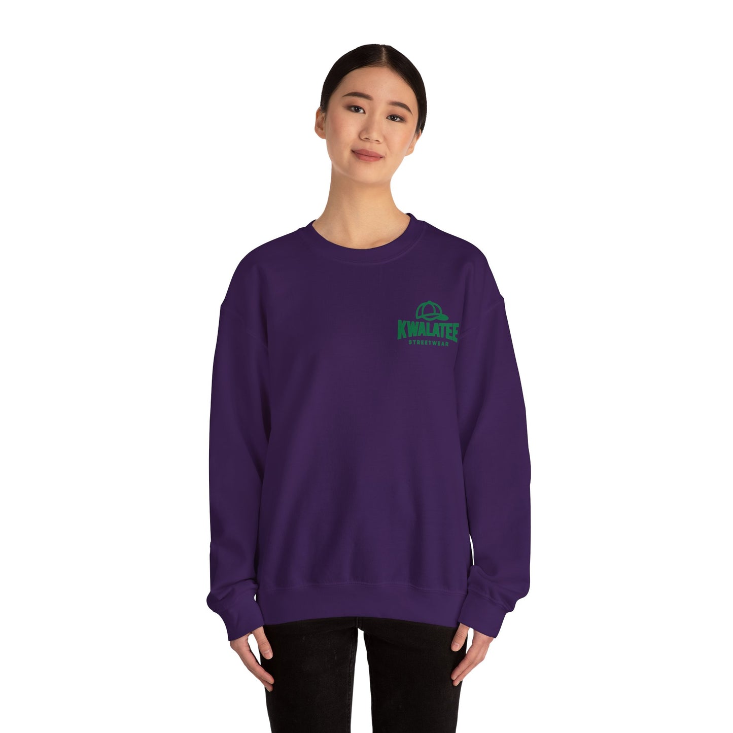 Crewneck — Green Mandala Eye Graphic with “KWALATEE” Logo
