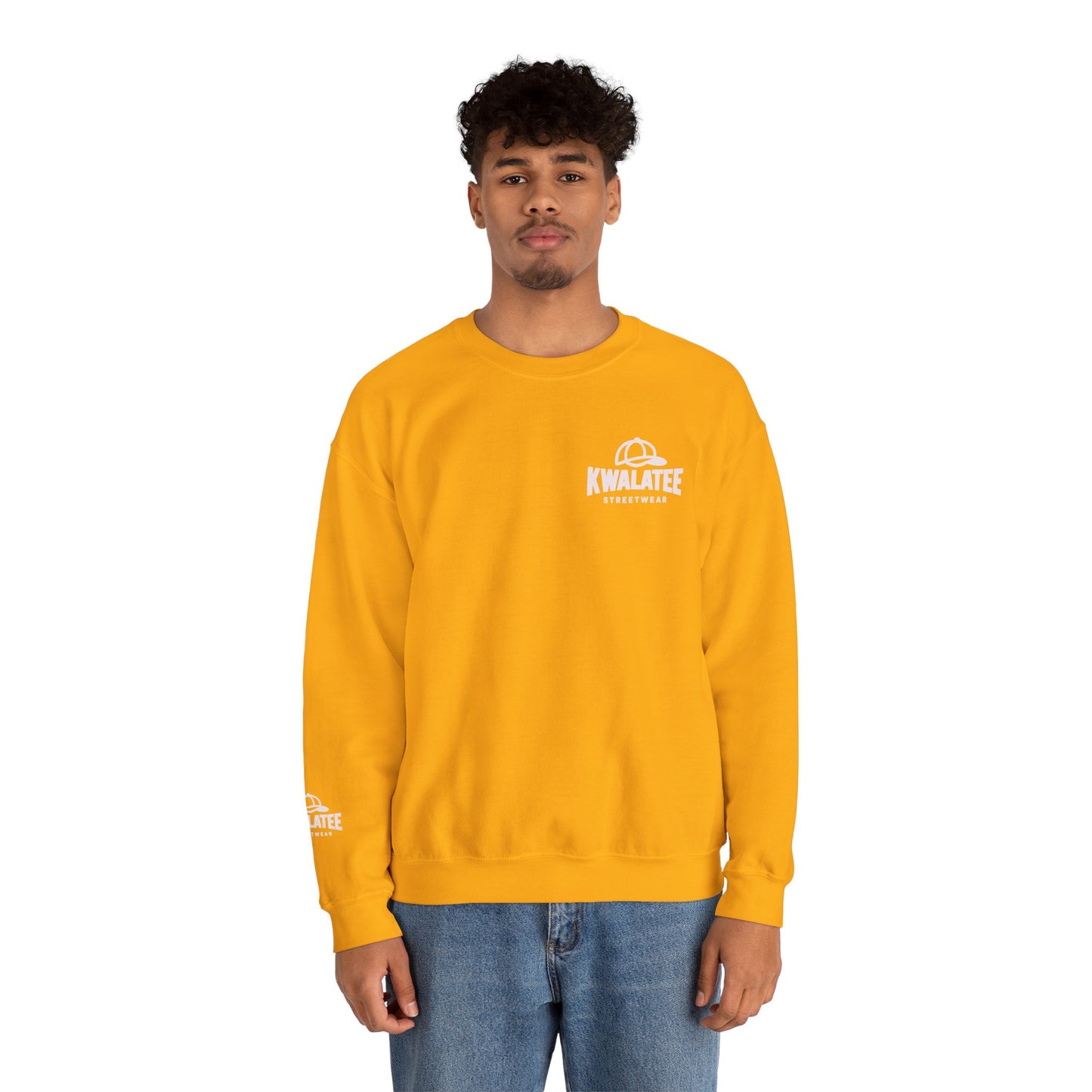 Kwalatee Streetwear Crewneck Sweatshirt — Minimal Logo Black Pullover