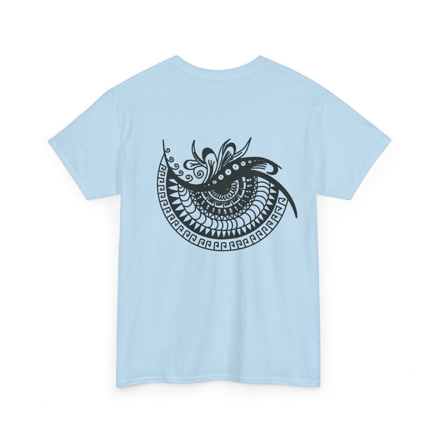 Mandala eye Graphic Tee — Kwalatee® Chest Logo & Ornamental Back Print