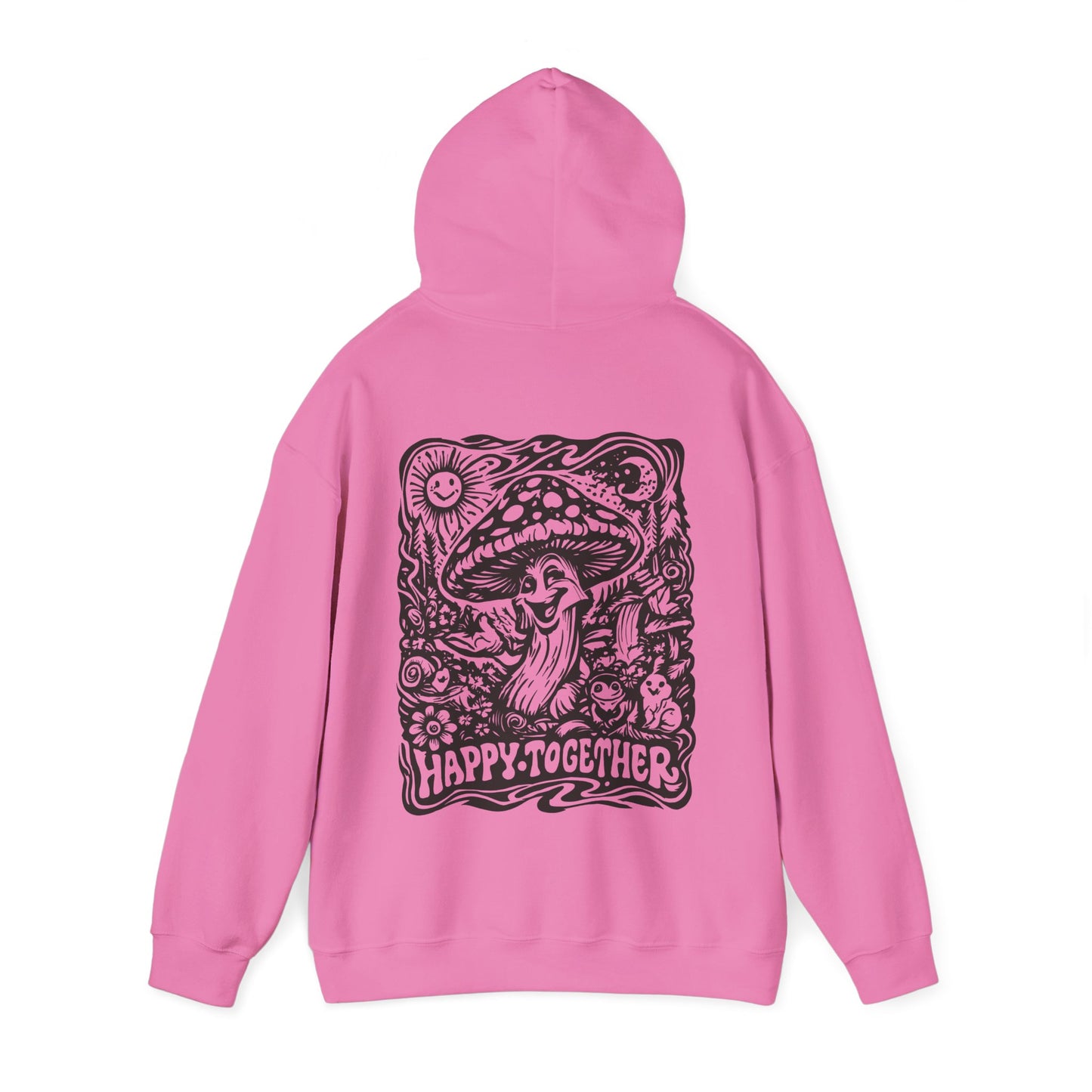 Mushroom 'Happy Together' Hoodie — Psychedelic Forest Graphic Pullover