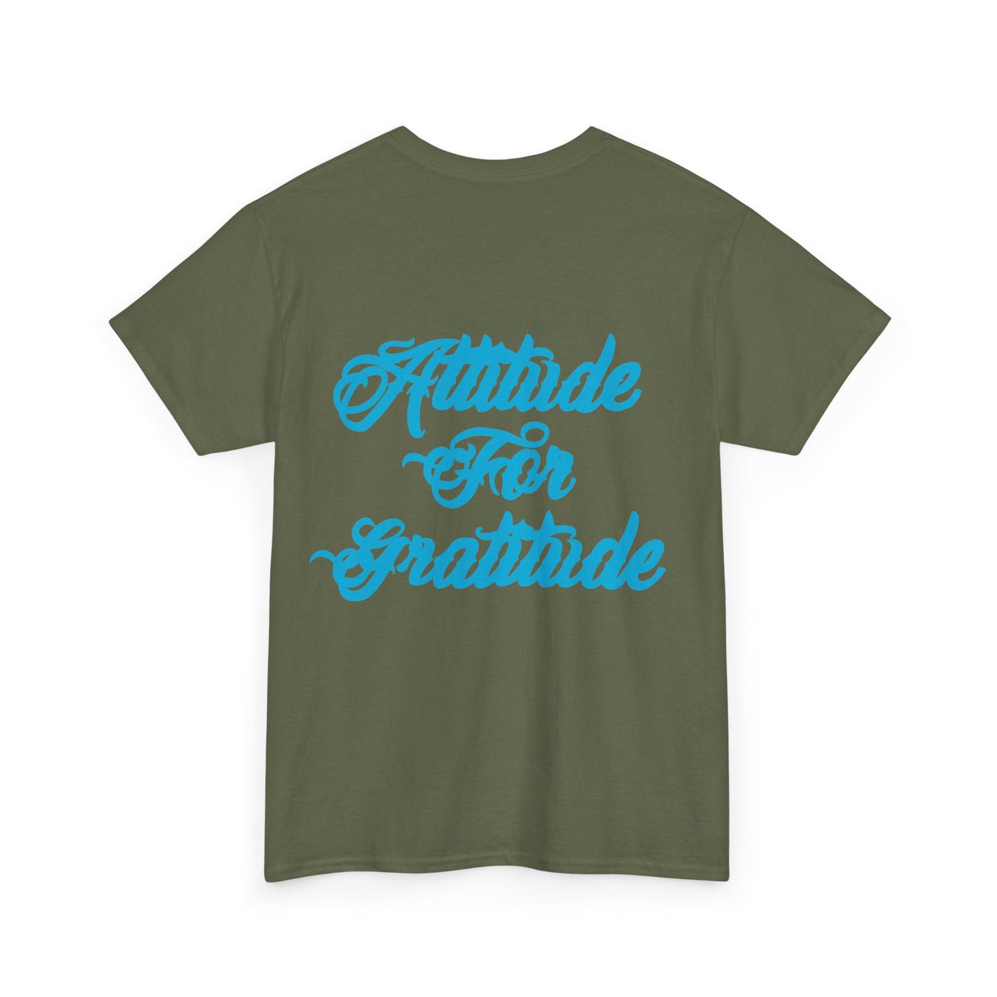 Attitude for Gratitude Tee — Inspirational Script Backprint Cotton T‑Shirt