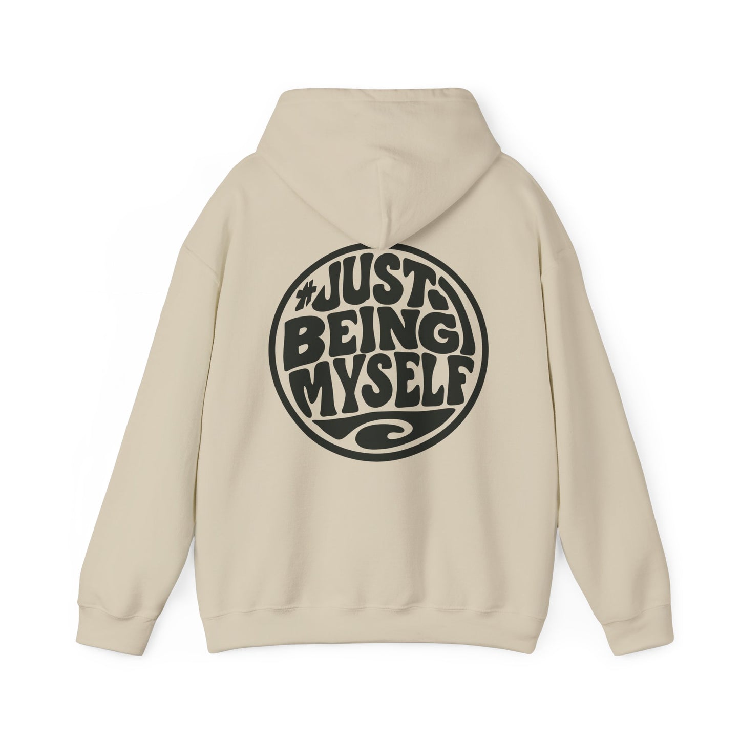 Just Being Myself Hoodie — Retro Script Graphic Pullover