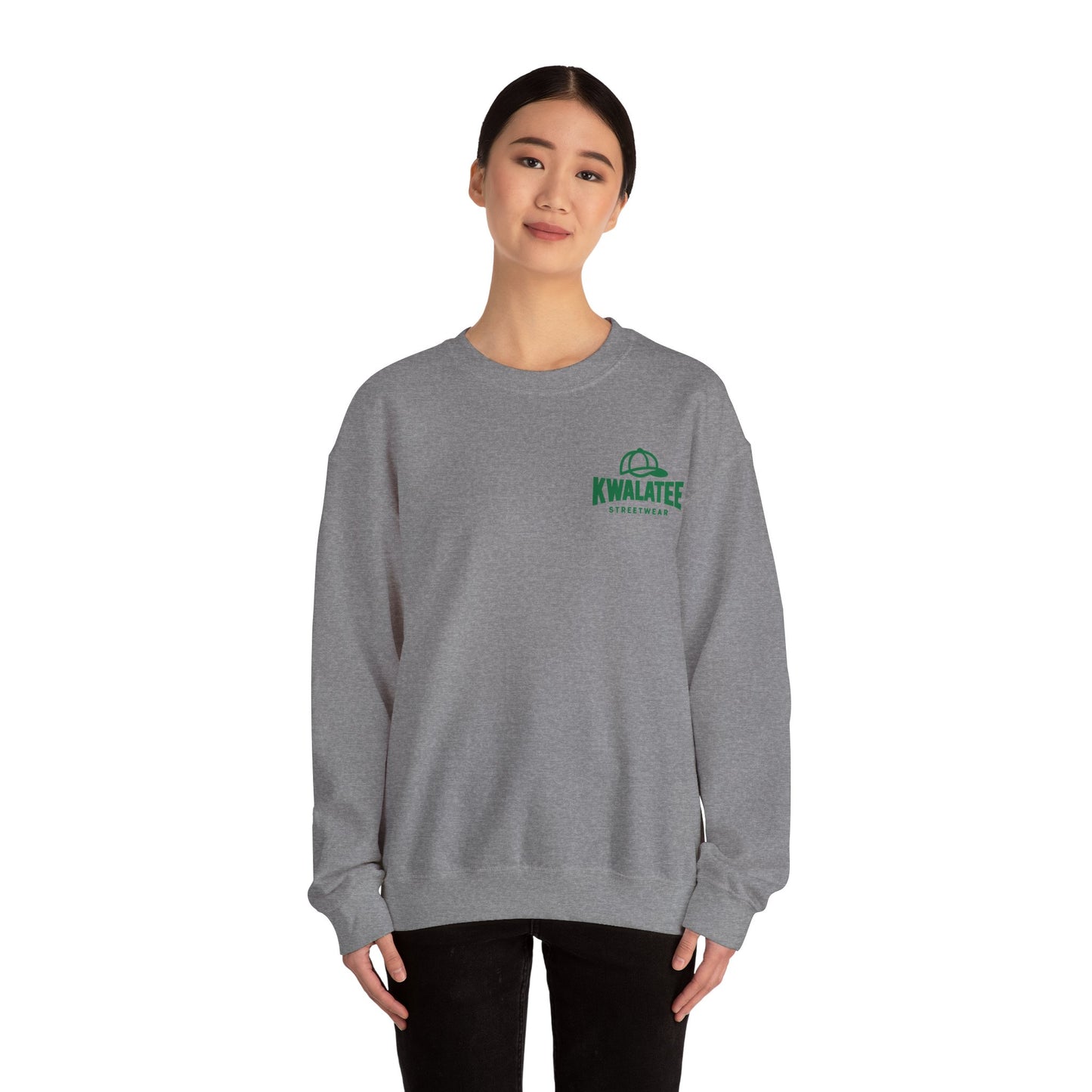 Crewneck — Green Mandala Eye Graphic with “KWALATEE” Logo