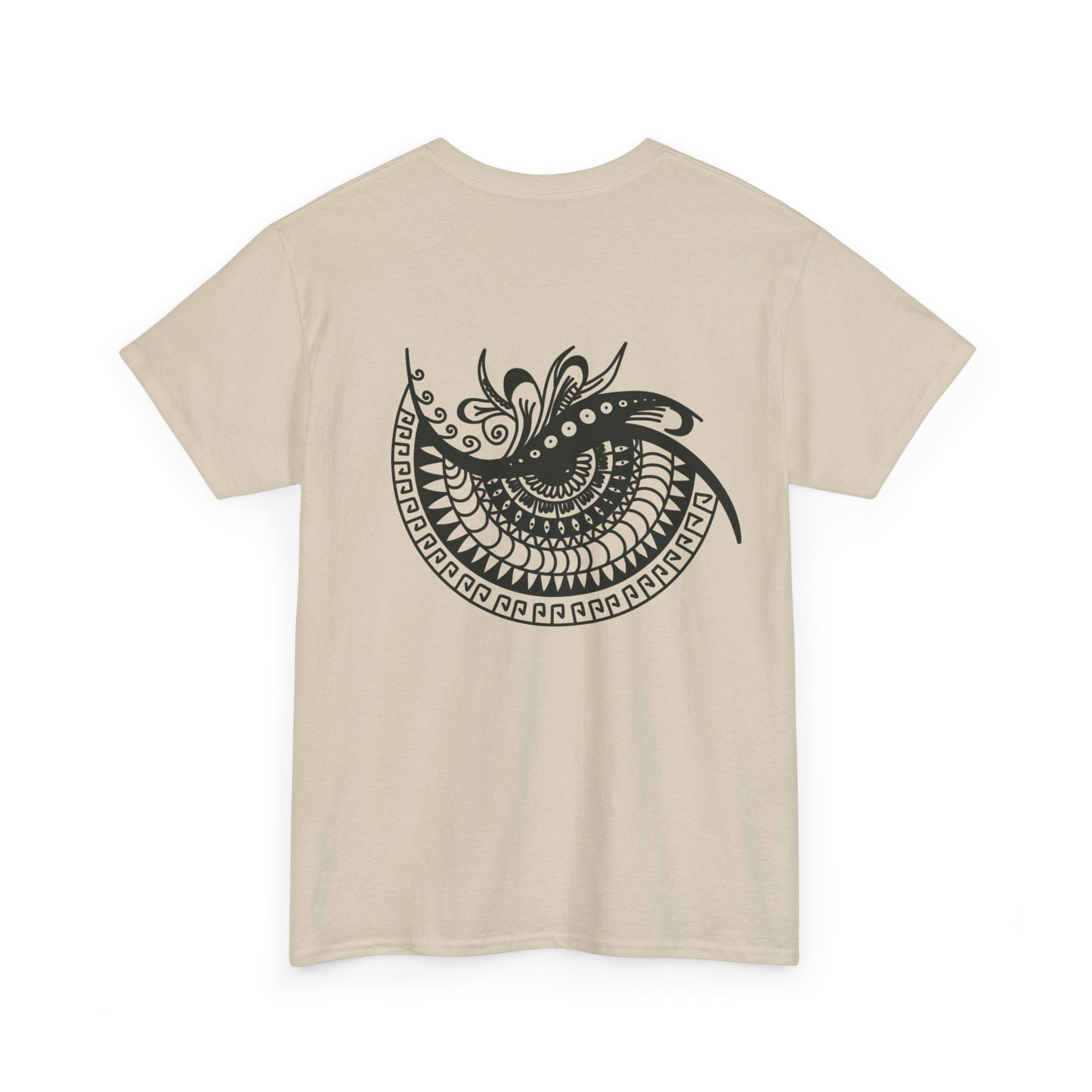 Mandala eye Graphic Tee — Kwalatee® Chest Logo & Ornamental Back Print