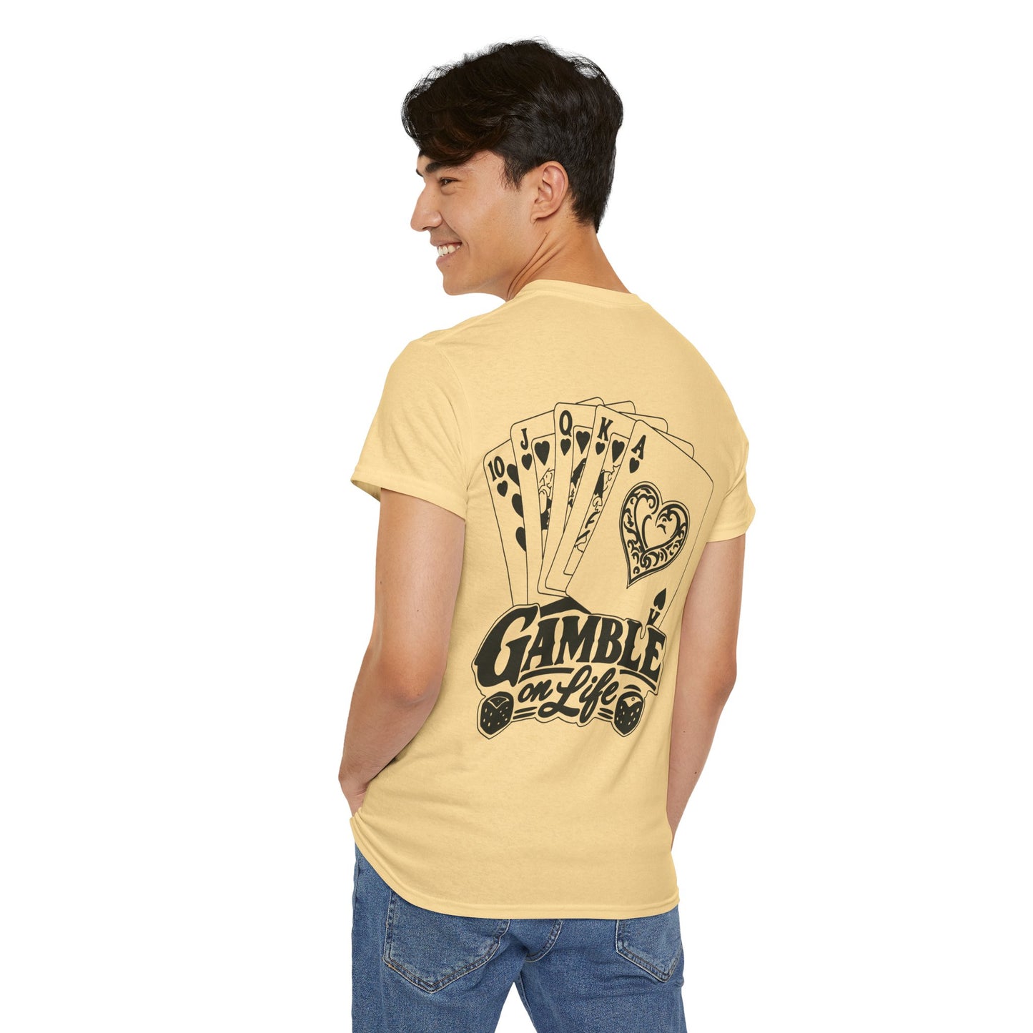 T-Shirt — "Gamble on Life" Poker Cards Graphic Tee