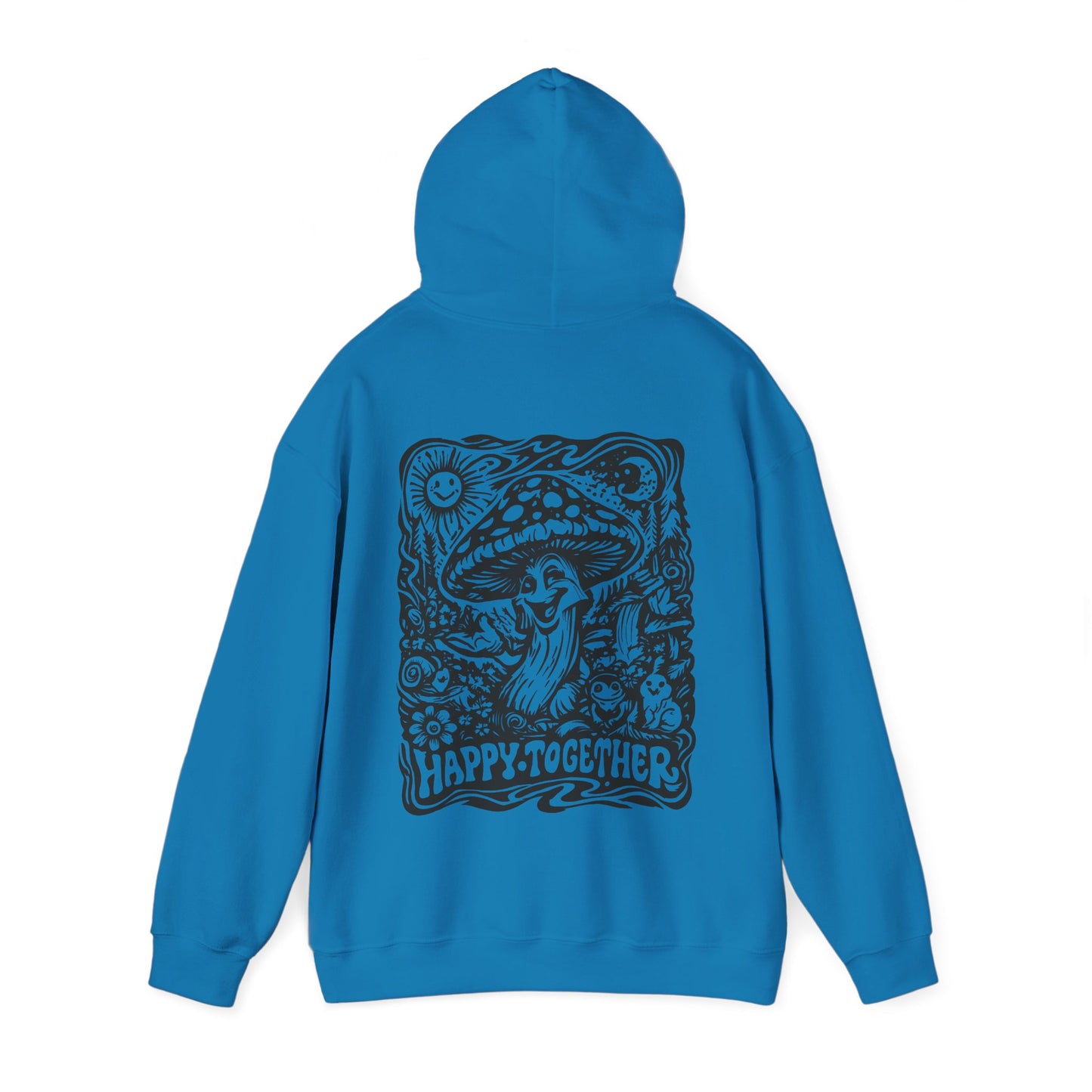 Mushroom 'Happy Together' Hoodie — Psychedelic Forest Graphic Pullover