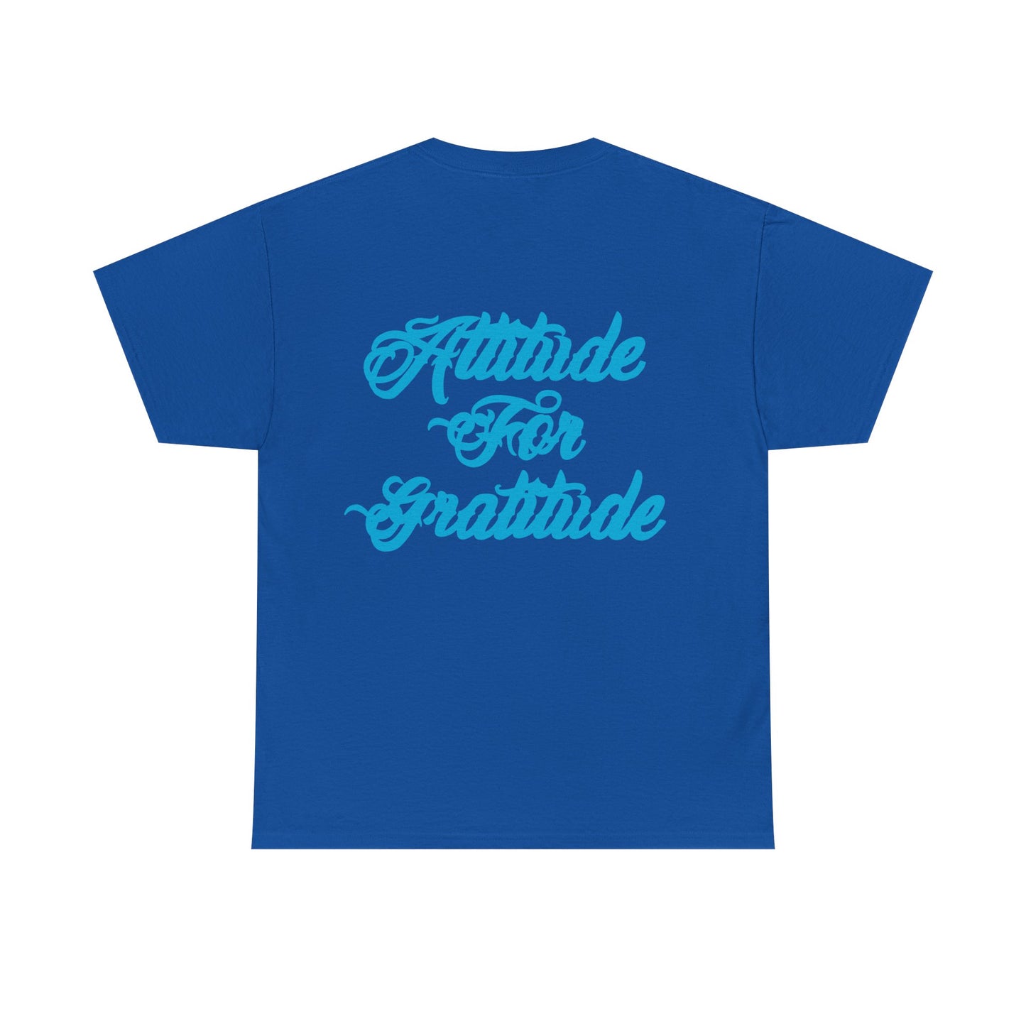 Attitude for Gratitude Tee — Inspirational Script Backprint Cotton T‑Shirt