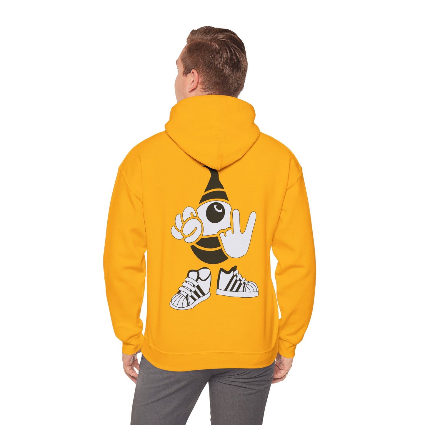 Lazee eyeHoodie — KwalaTee Logo & Cartoon Bee Graphic Sweatshirt