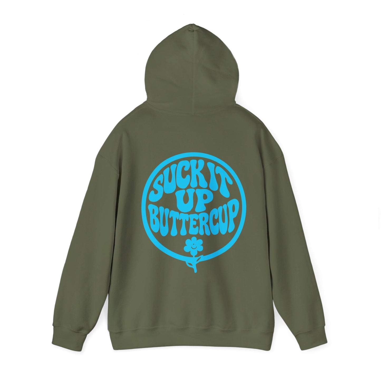 Hoodie - "Suck It Up Buttercup" Retro Floral Graphic Hooded Sweatshirt