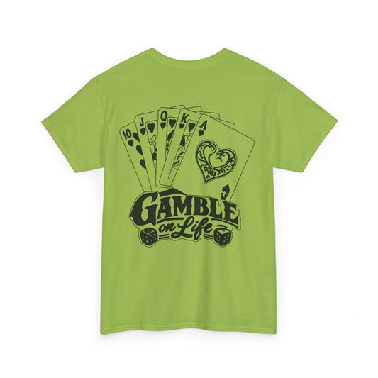 T-Shirt — "Gamble on Life" Poker Cards Graphic Tee
