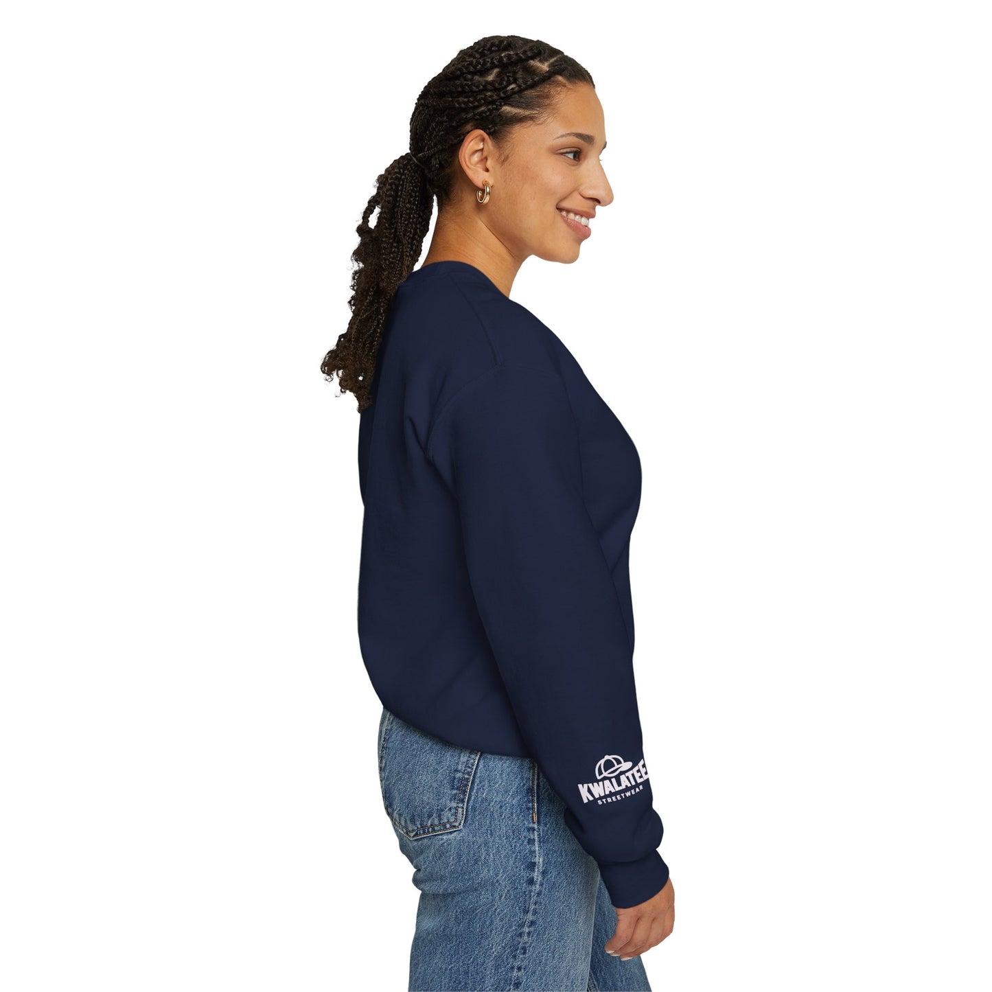 Kwalatee Streetwear Crewneck Sweatshirt — Minimal Logo Black Pullover