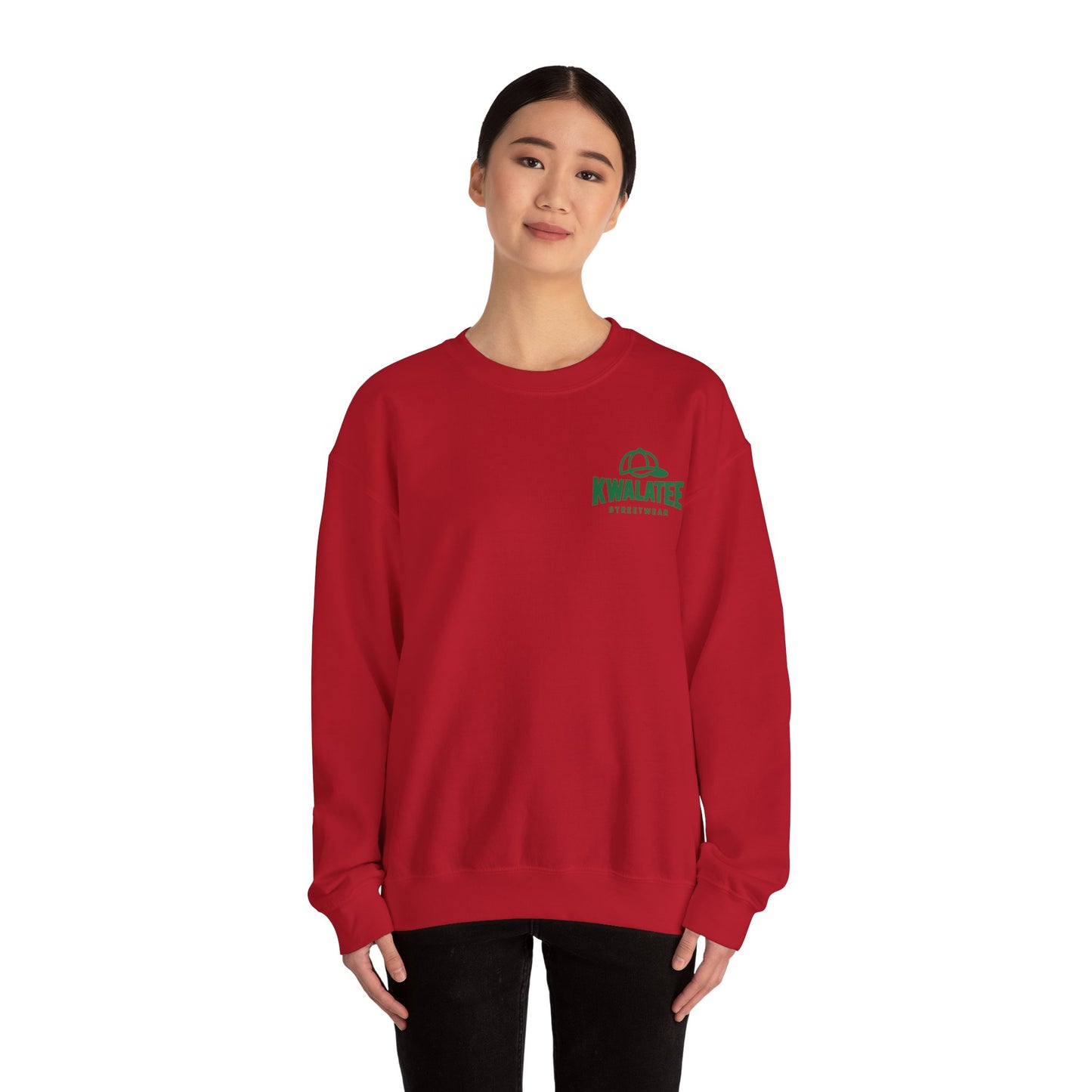 Crewneck — Green Mandala Eye Graphic with “KWALATEE” Logo