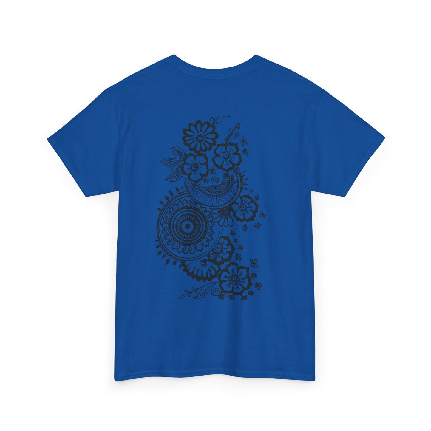 T-Shirt — Kwalatee Floral Mandala Graphic Tee (Front Logo, Back Floral Design)