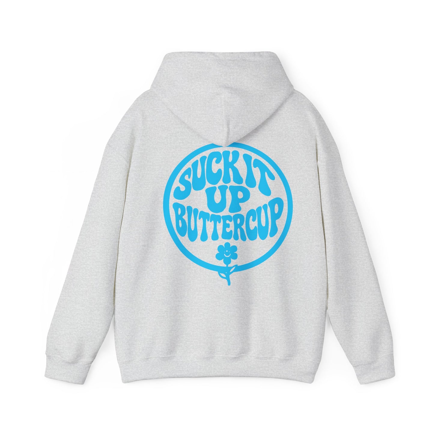 Hoodie - "Suck It Up Buttercup" Retro Floral Graphic Hooded Sweatshirt