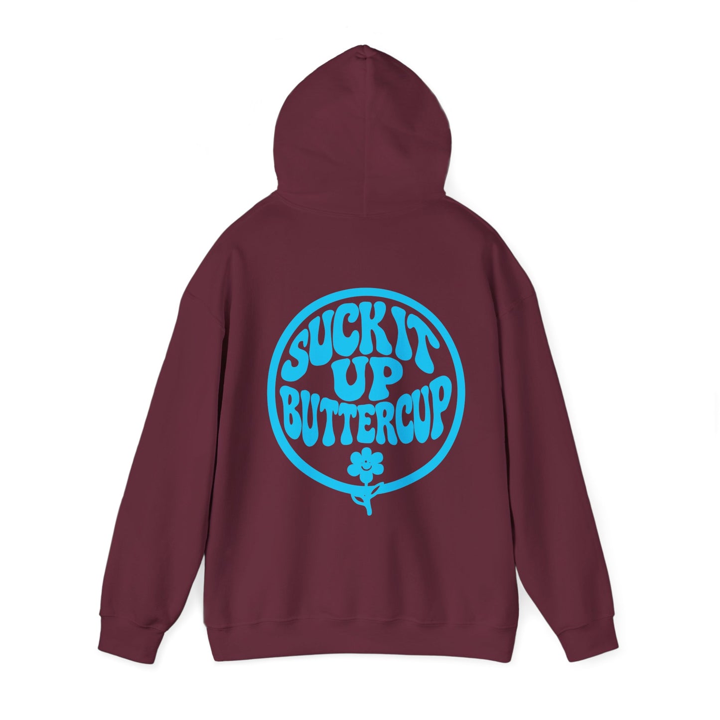 Hoodie - "Suck It Up Buttercup" Retro Floral Graphic Hooded Sweatshirt