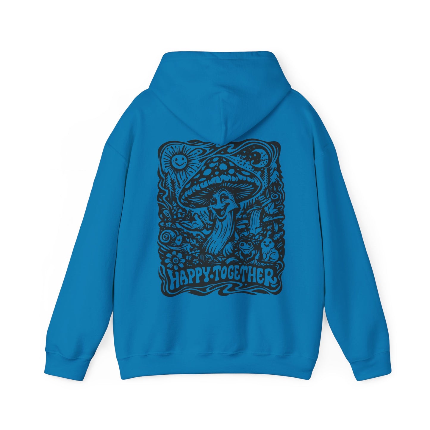 Mushroom 'Happy Together' Hoodie — Psychedelic Forest Graphic Pullover