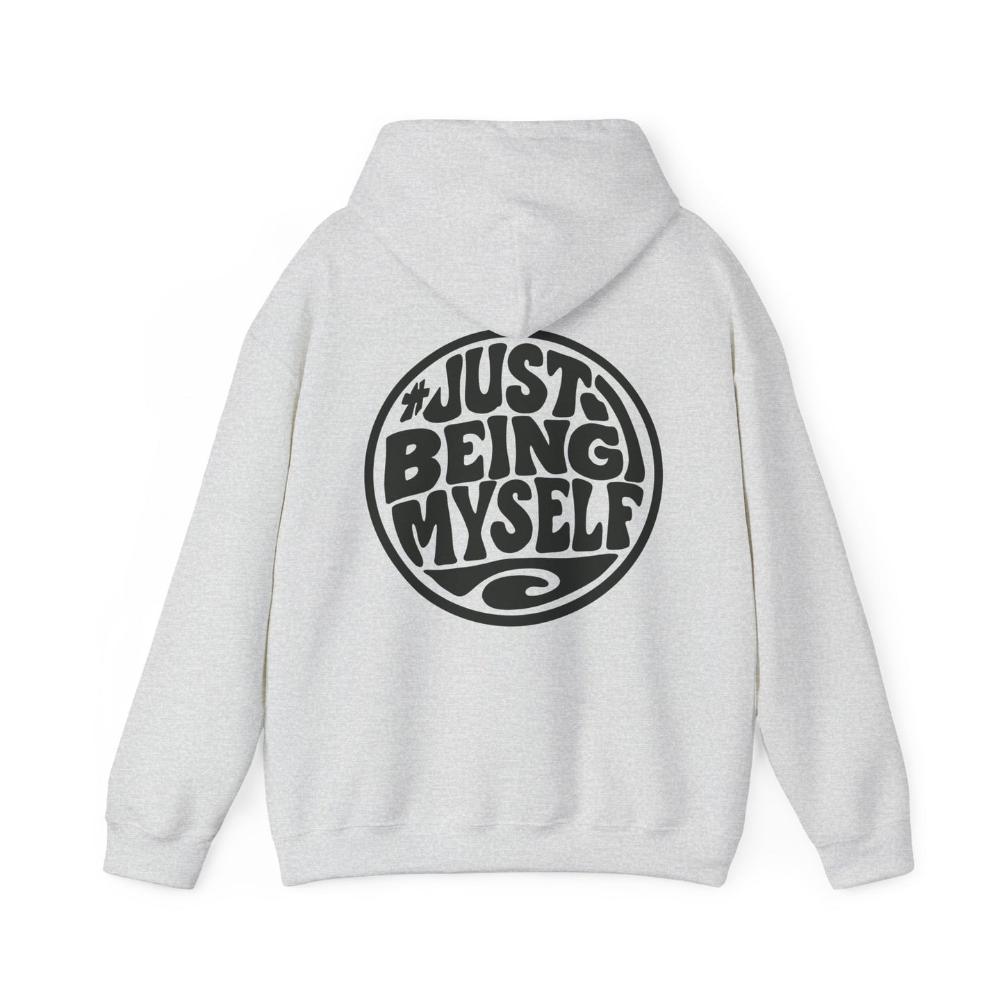 Just Being Myself Hoodie — Retro Script Graphic Pullover