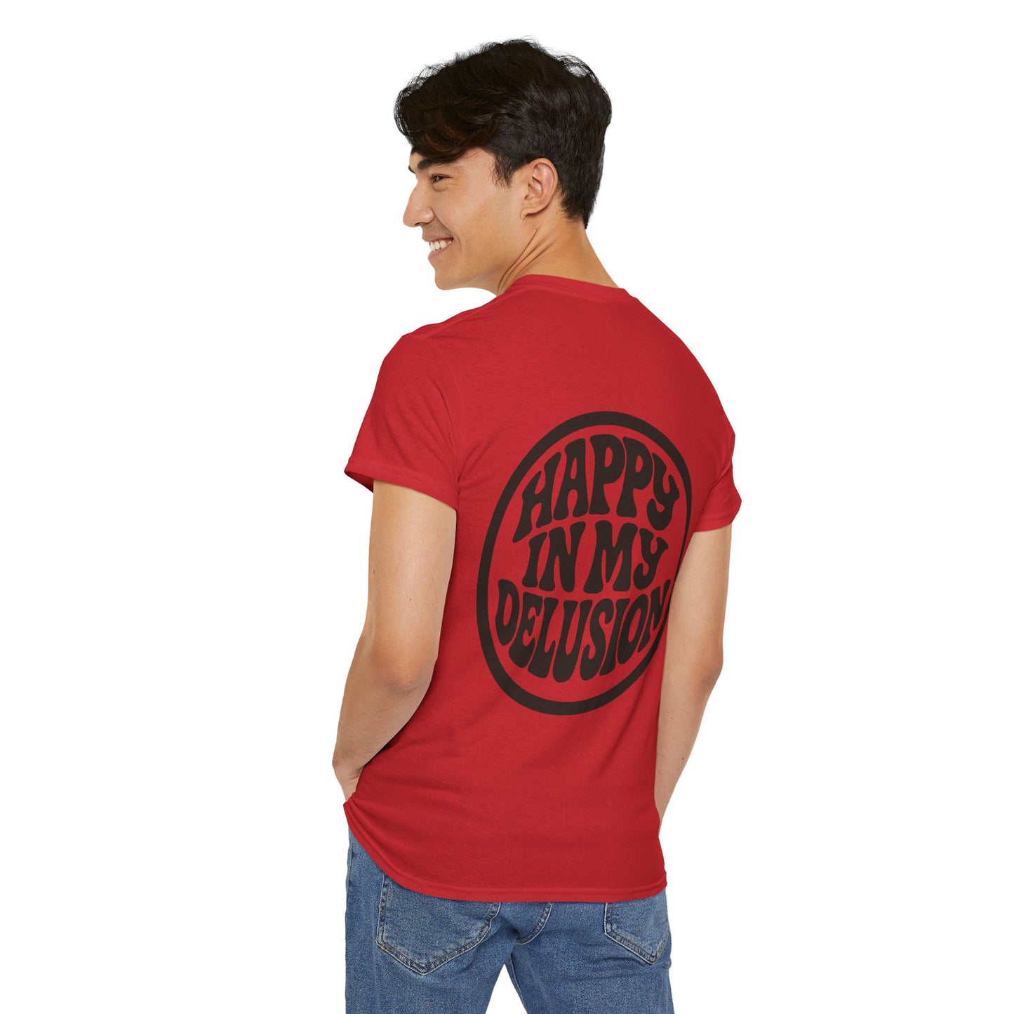 Happy In My Delusion Tee — Retro Graphic Cotton T-Shirt