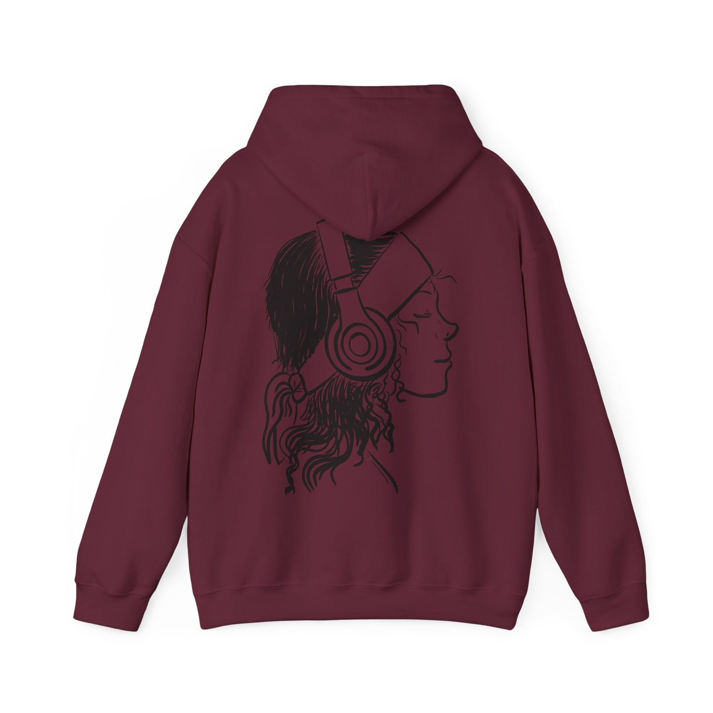 Music Lover Hoodie — 'Kwalatee' Logo & Headphones Girl Graphic