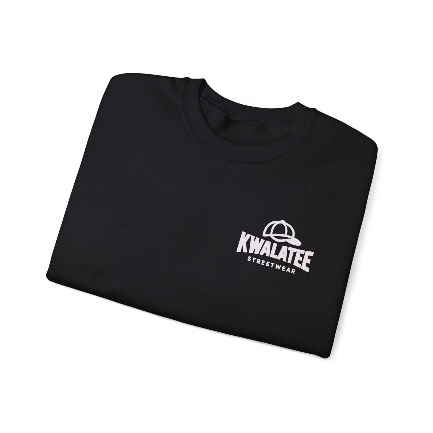 Kwalatee Streetwear Crewneck Sweatshirt — Minimal Logo Black Pullover