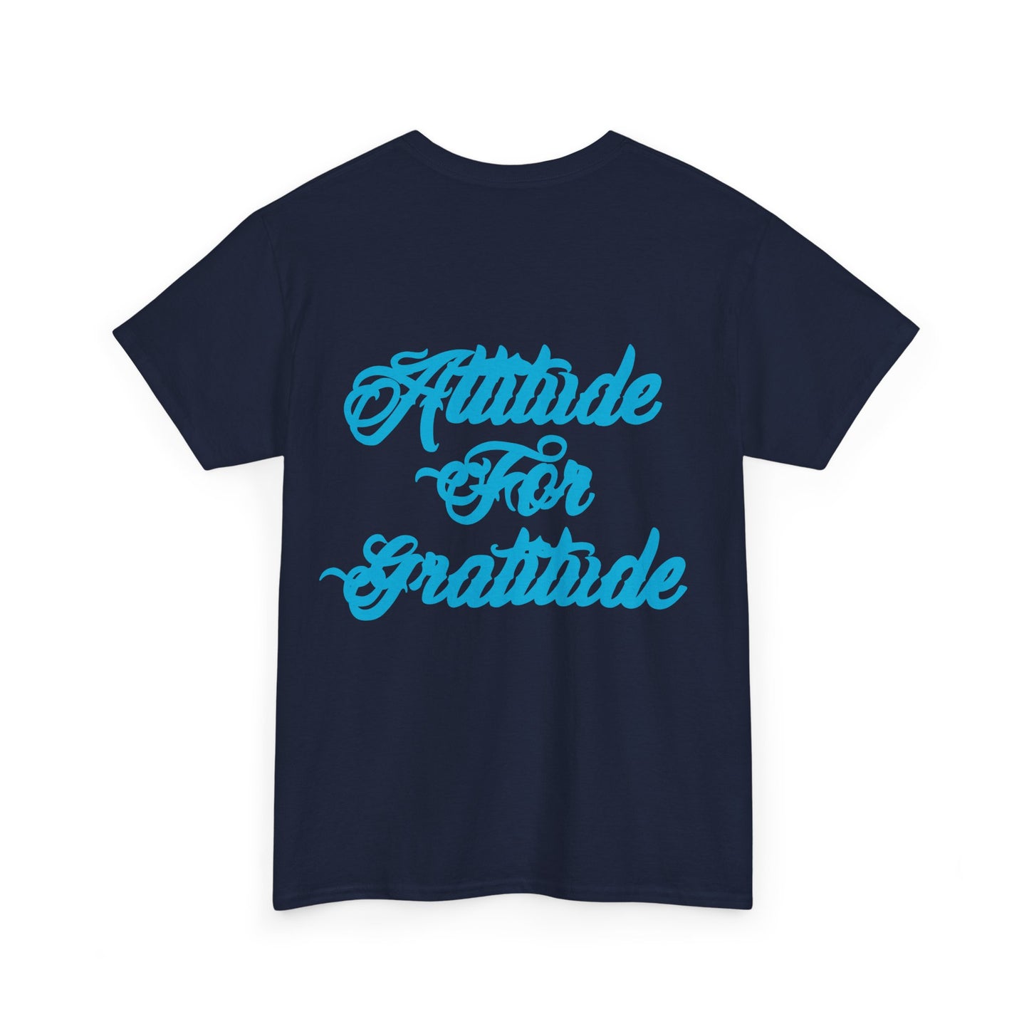 Attitude for Gratitude Tee — Inspirational Script Backprint Cotton T‑Shirt